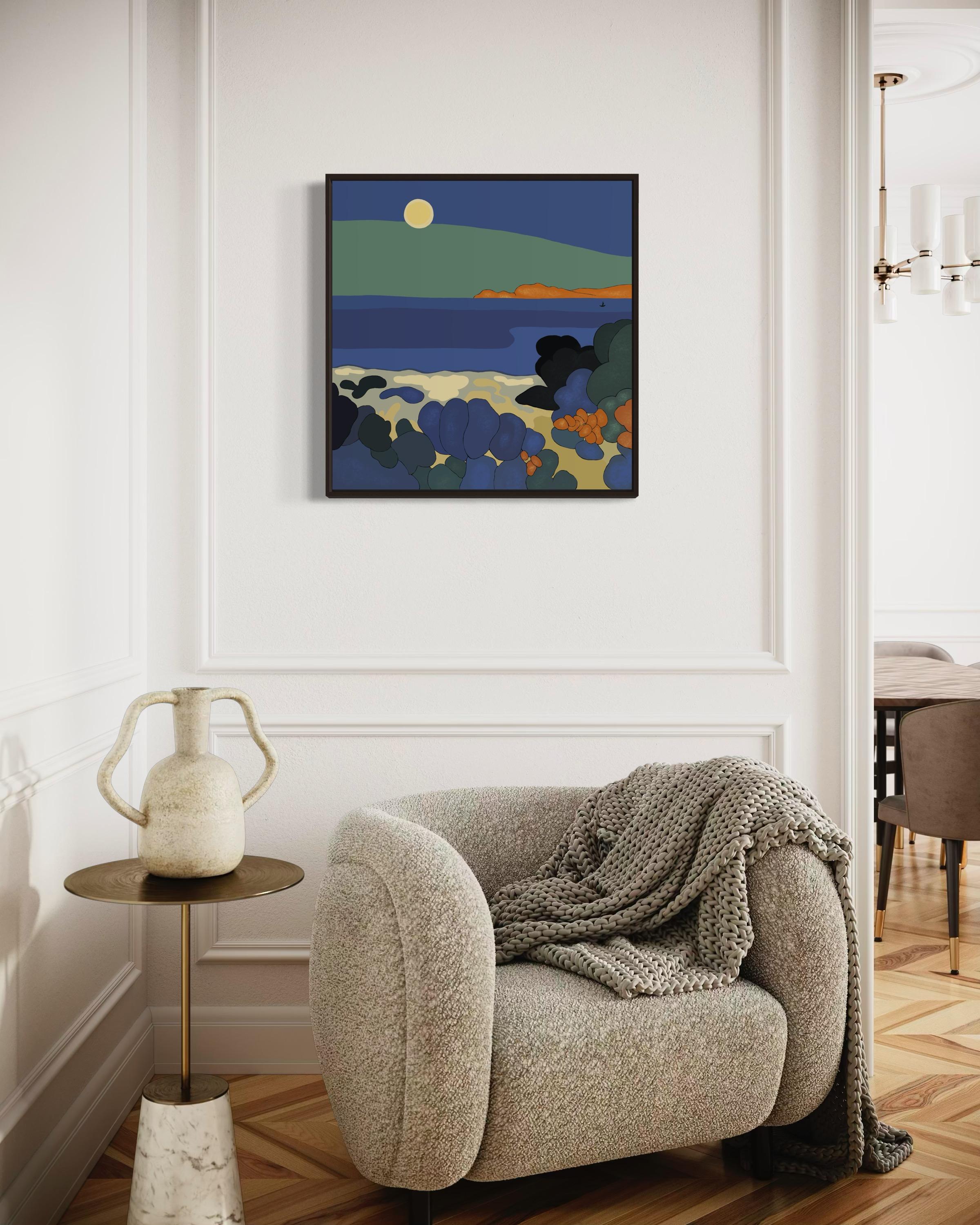 Paesaggio marino, 70x70cm, stampa su tela. Edizione 20 pezzi. - Art Pop Art di Nina Tsoriti
