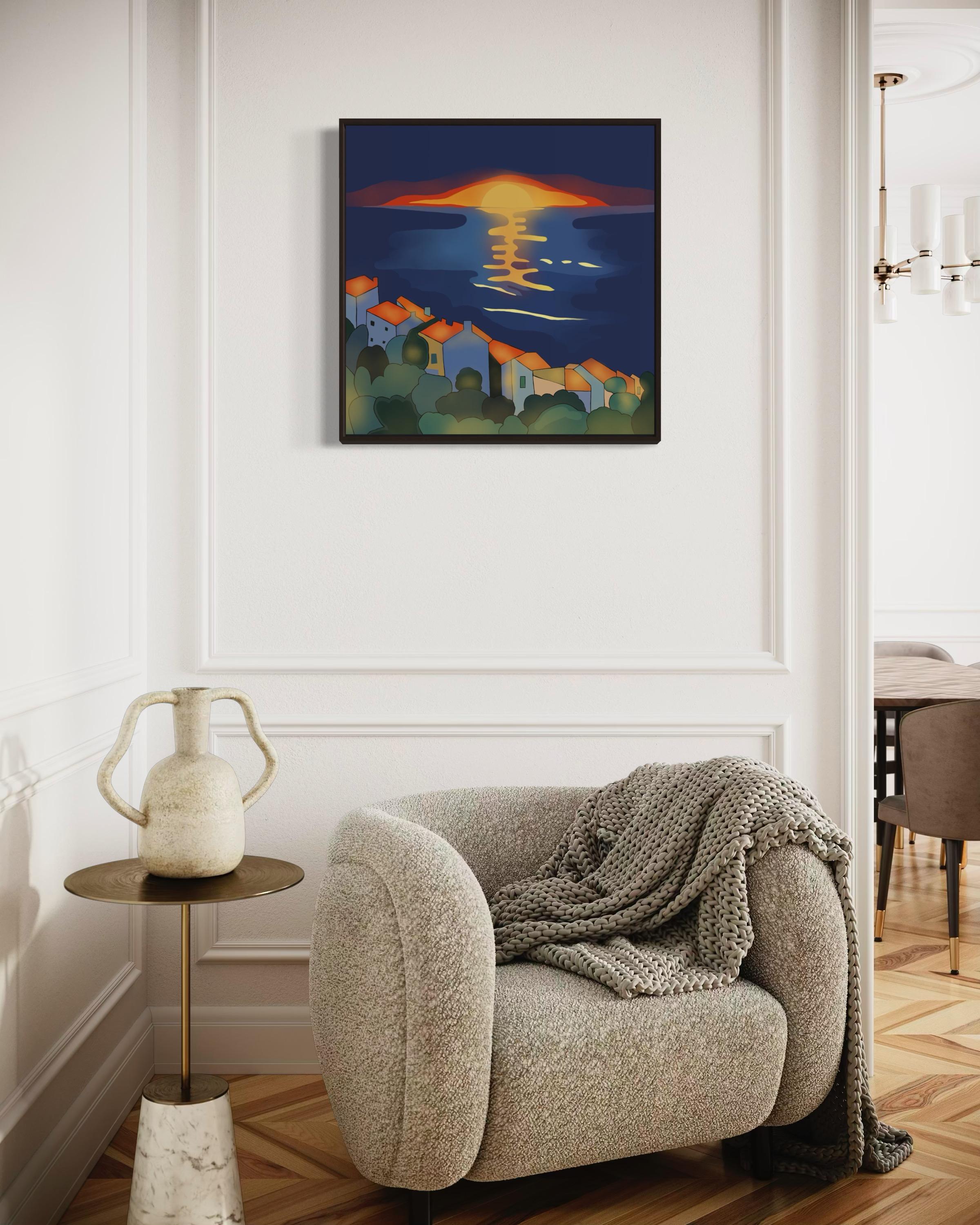 Seascape , 70x70cm, impression sur toile, édition 20 pcs. - Pop Art Art par Nina Tsoriti
