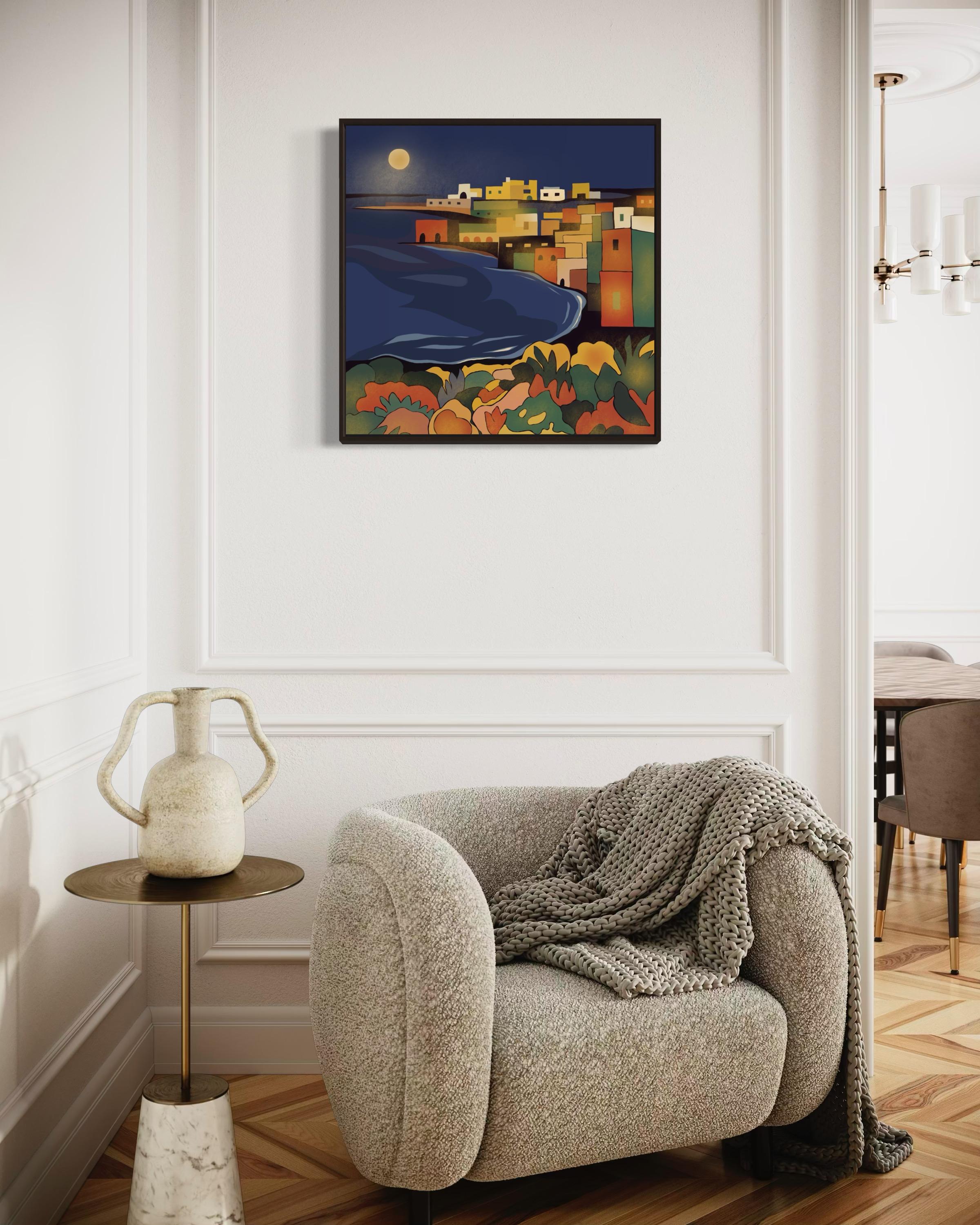 Seascape , 70x70cm, impression sur toile, Edition 20 pcs. - Pop Art Art par Nina Tsoriti