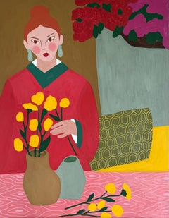 Yellow flowers, 90x70 cm, acrylic on canvas