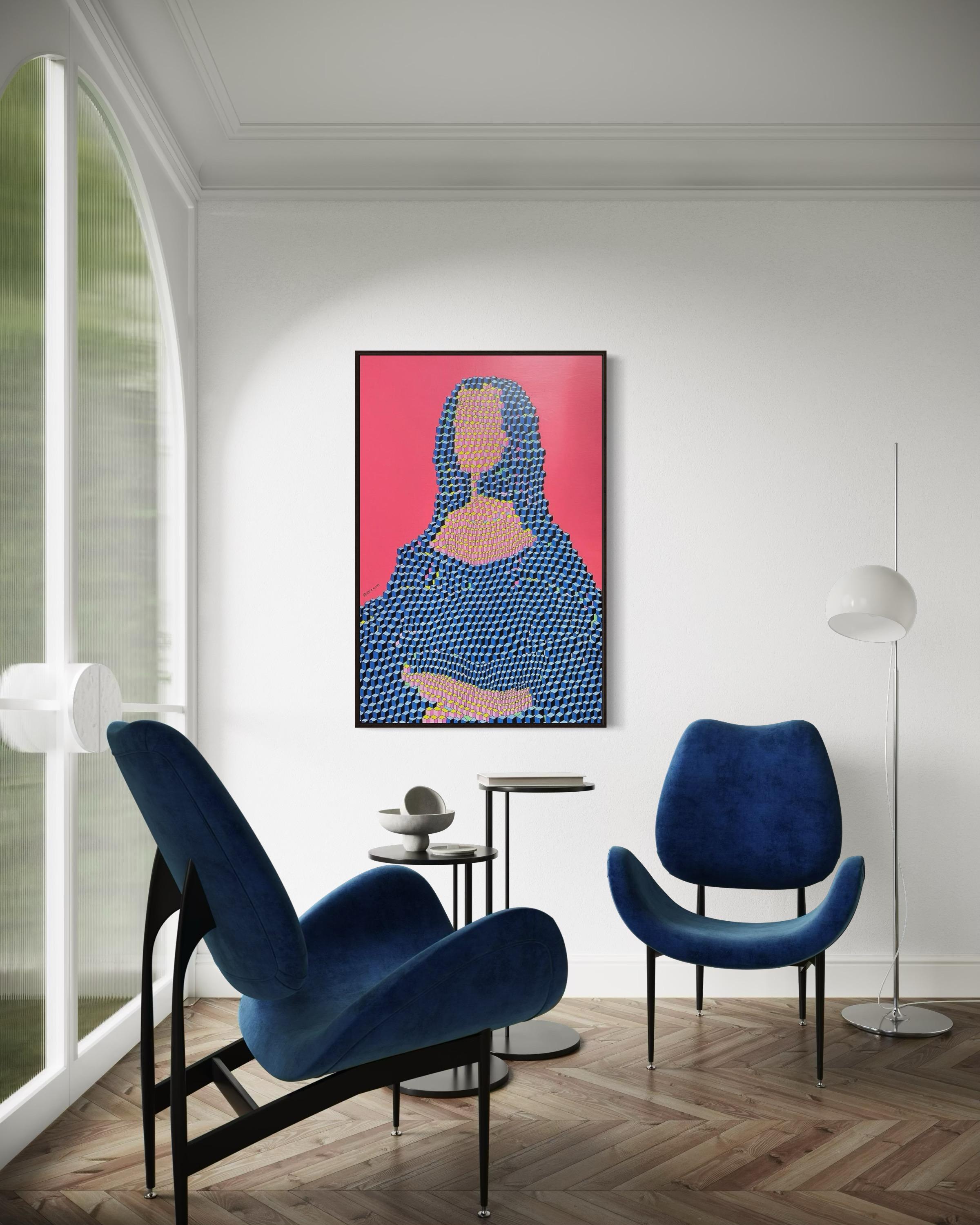 Mona Lisa, 120x80cm, acrylic on canvas For Sale 3