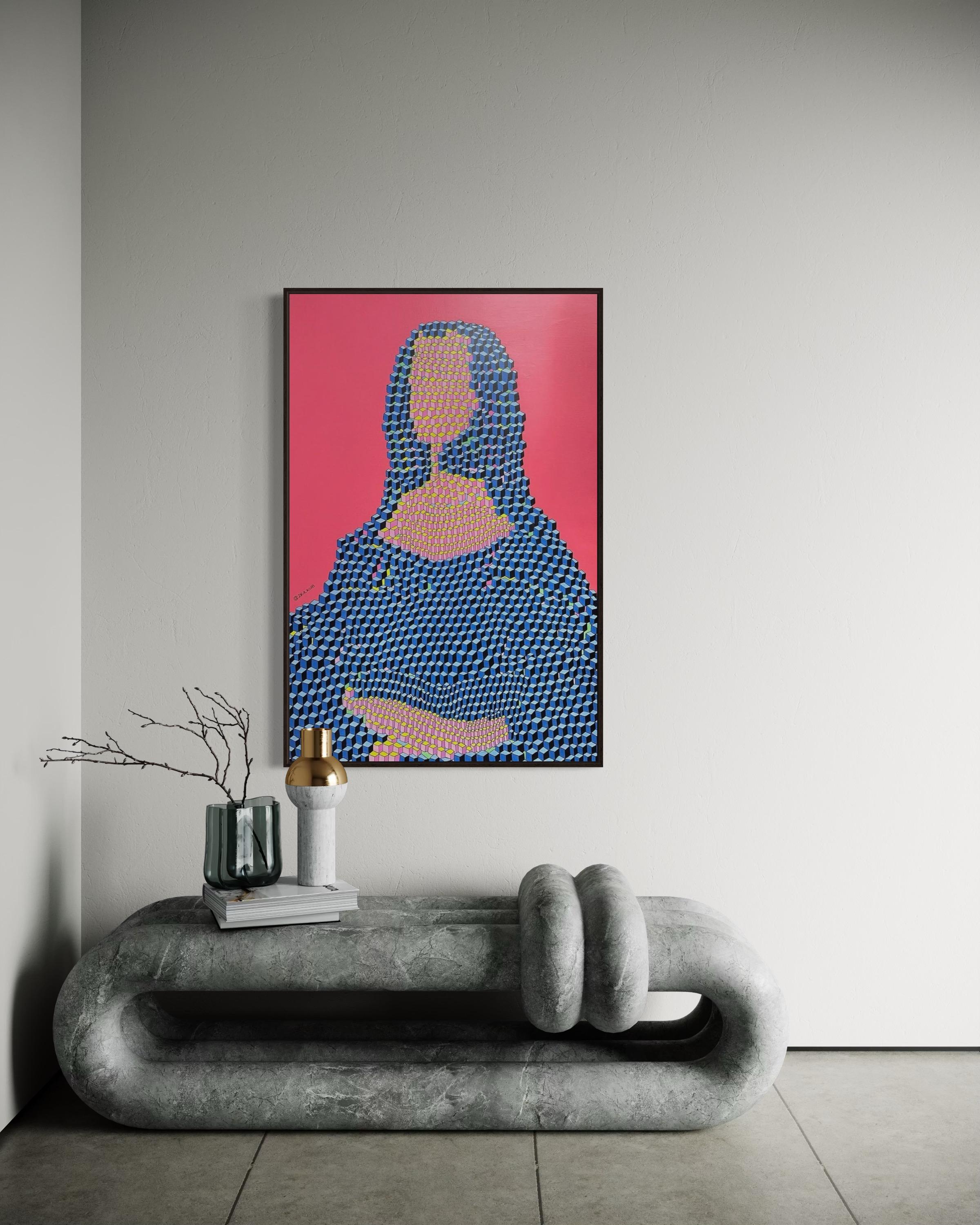 Mona Lisa, 120x80cm, acrylic on canvas For Sale 4