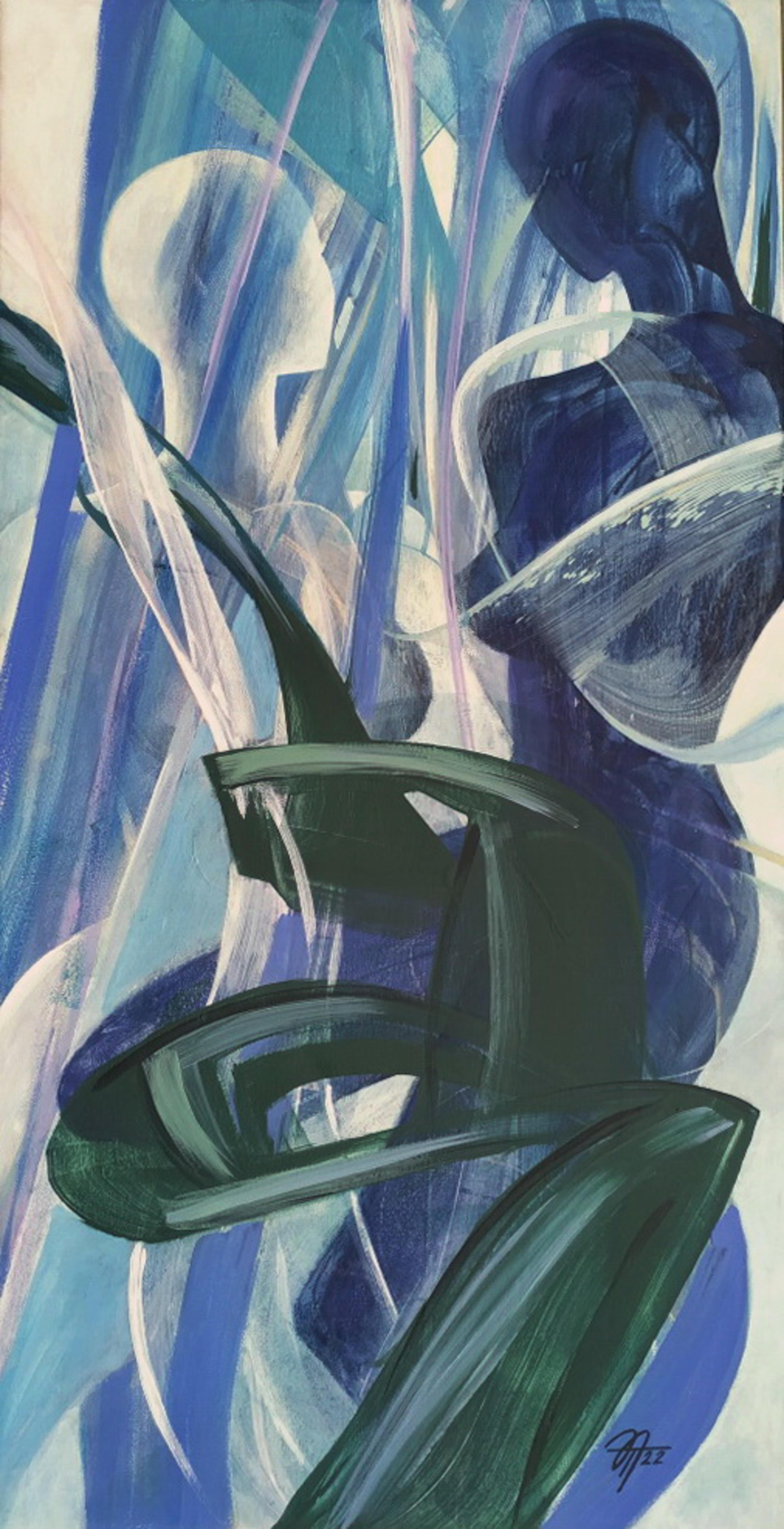 We are one, 100x50cm, acrylic on canvas - Painting by Tatiana Nega