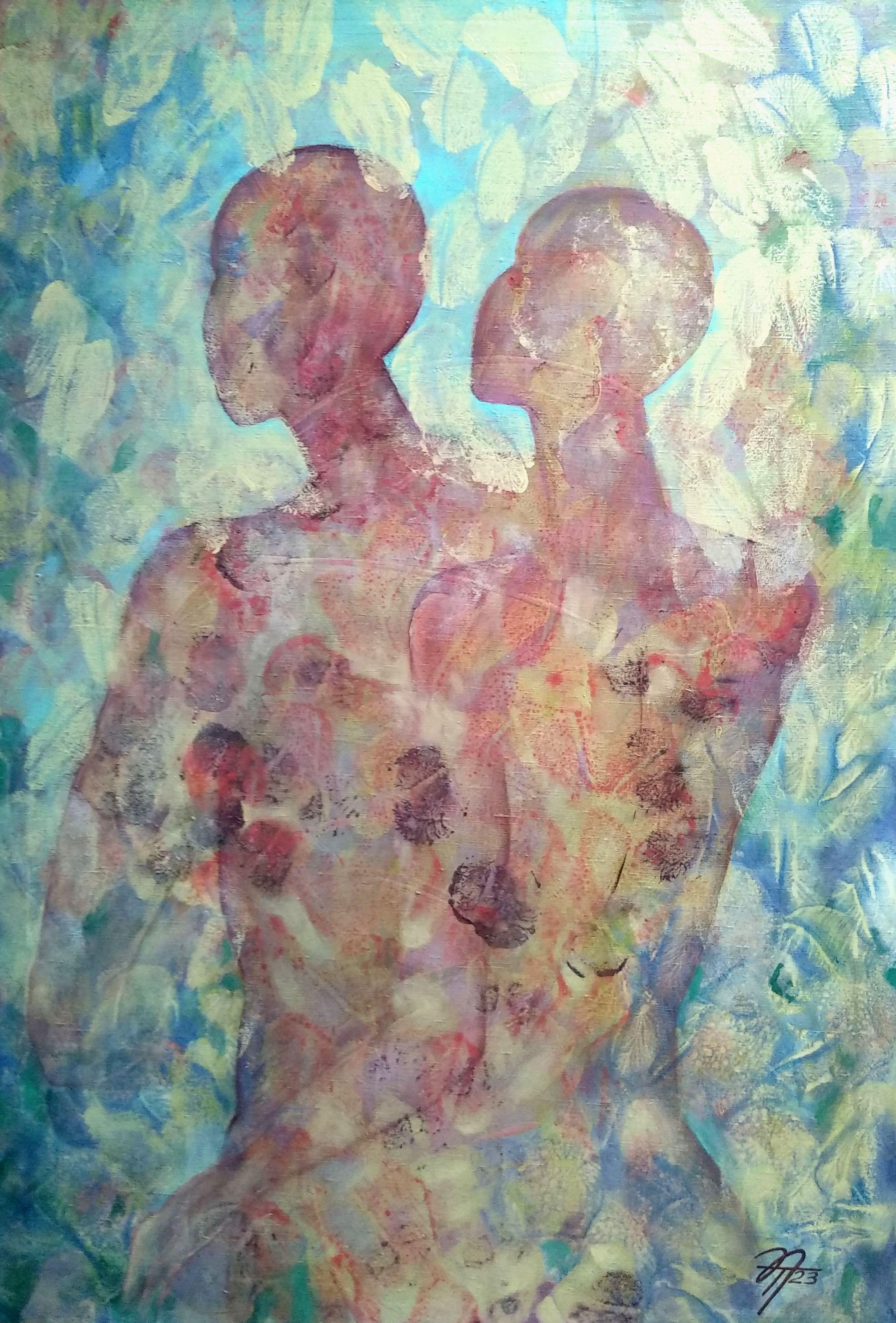 Abstract Painting de Tatiana Nega - Regreso al paraíso, 100x70cm, acrílico sobre lienzo