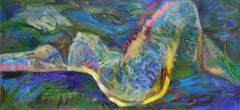 Grün, 55x120cm, Acryl auf Leinwand