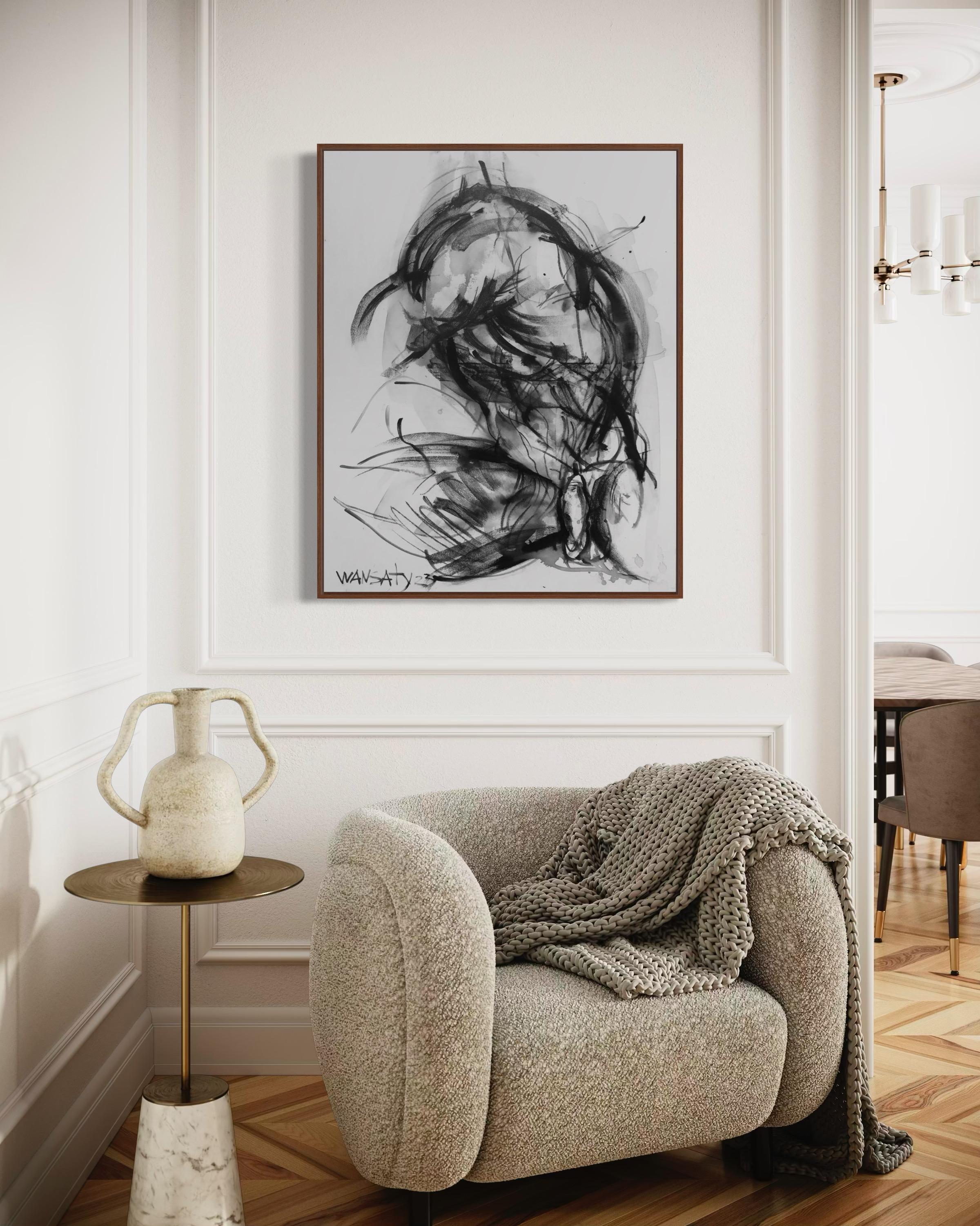 Desnudo , 100x75cm, acrílico, lienzo - Figurative Painting Gris de Tatiana Levchenko