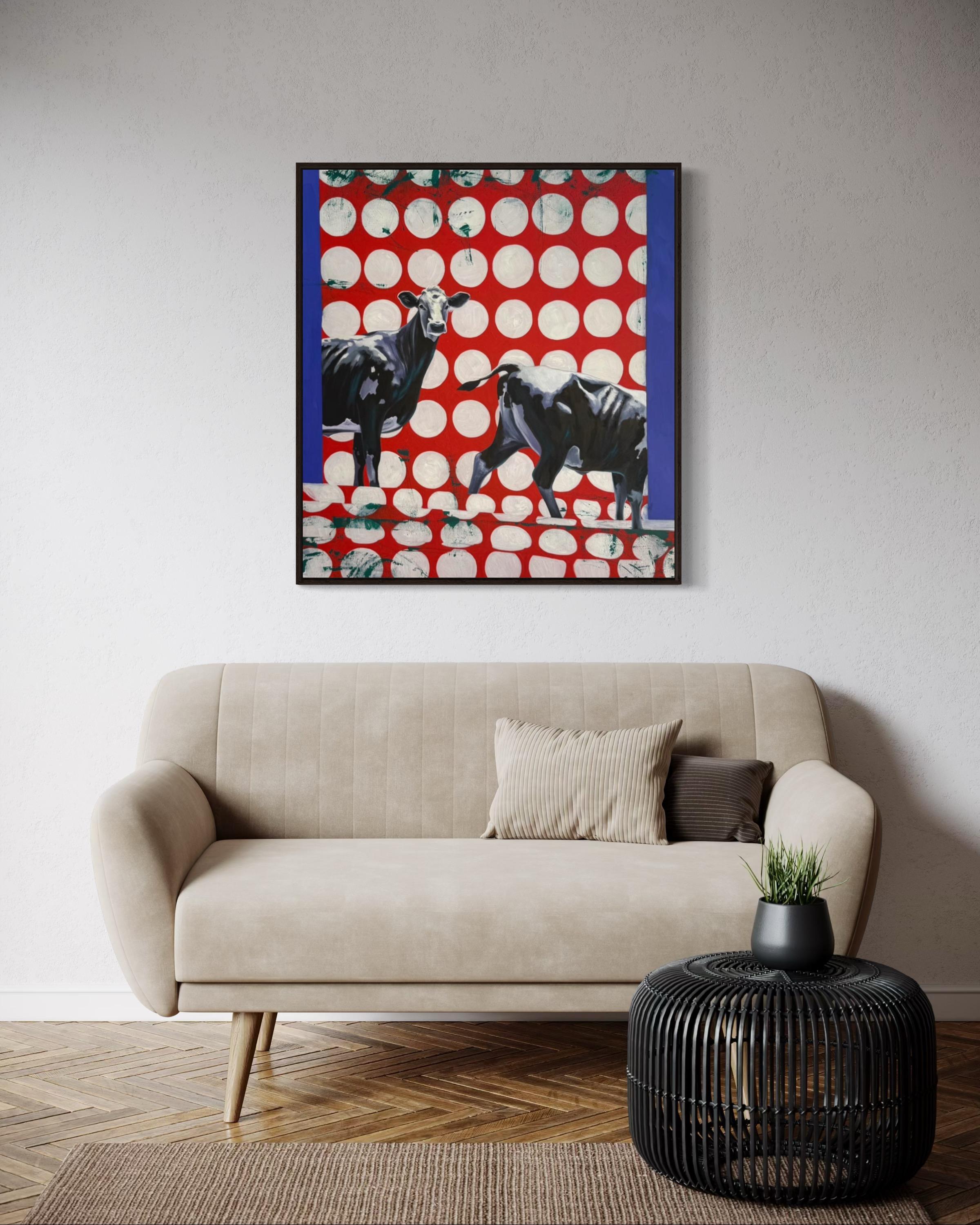 Transition, 90x80 cm, Acryl, Übergangsstil  auf Leinwand im Angebot 1