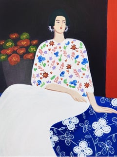 In flowers, 80x60 cm, acrylic on canvas