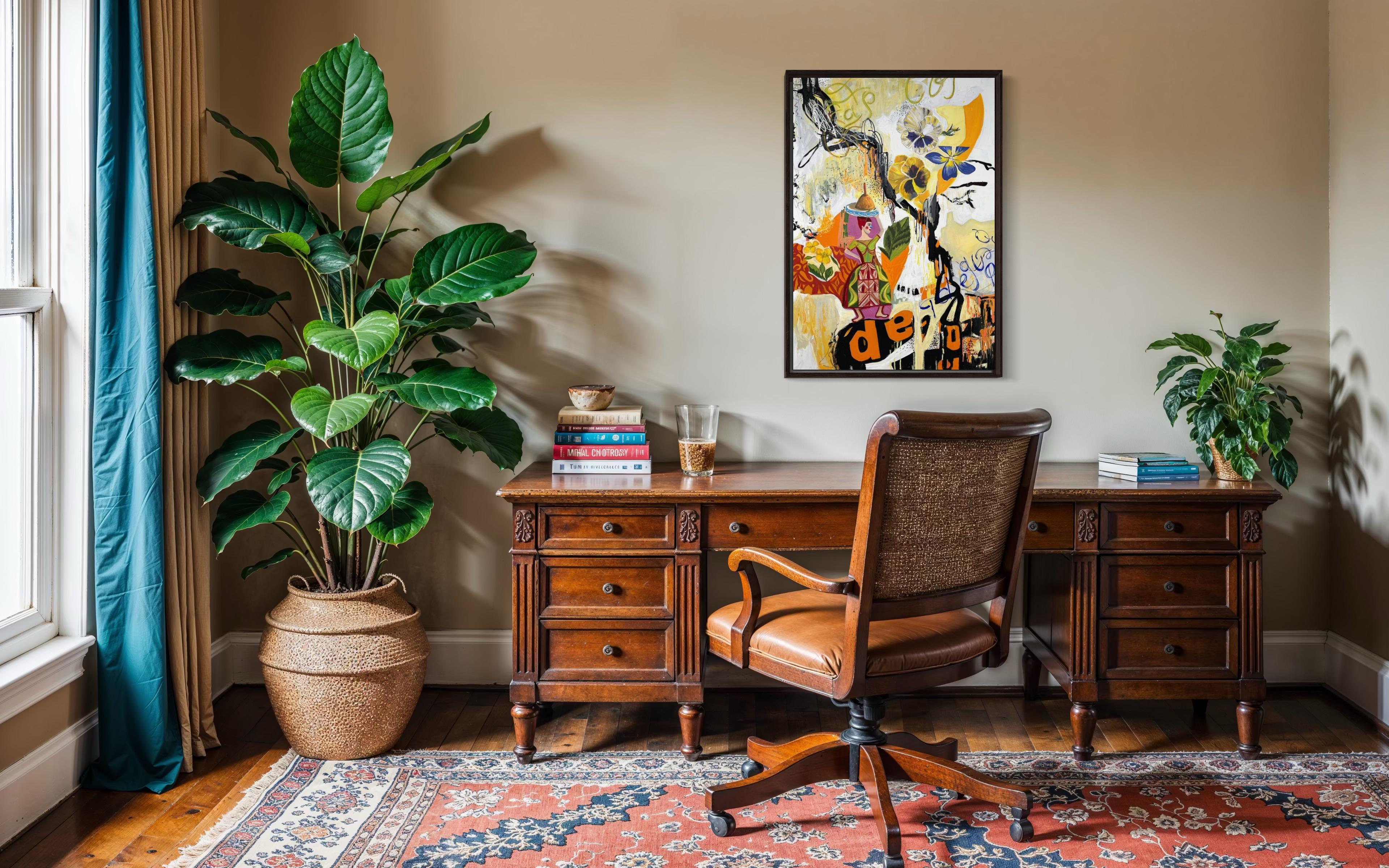 „Moroccan pear“ Segeltuch, Mischtechnik, 100x70cm im Angebot 4