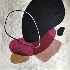 "Reise durch die rosa Form", 90x90cm, Acryl auf Leinwand