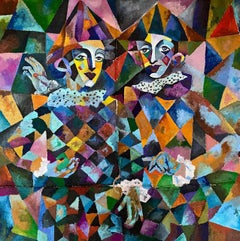 Arte-duo, 120x120 cm, Kaffeesack, Öl, Sand