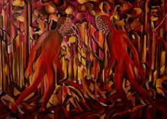 Spiegelung in Rot, 120x170 cm, Öl, Leinwand, Sand