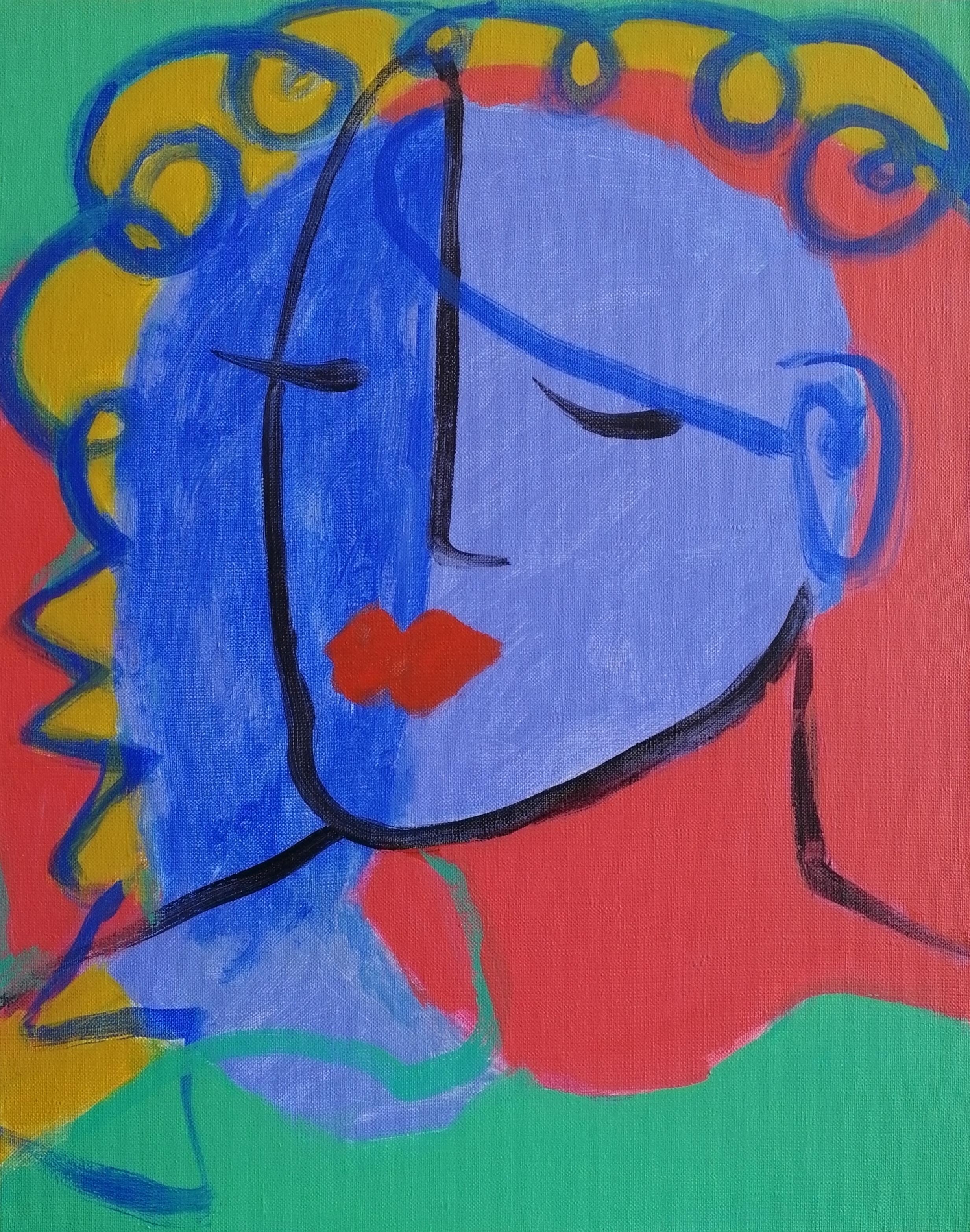 Ohne Titel, 50x40 cm, Leinwand/Acryl – Art von Elena Naushirvanova 