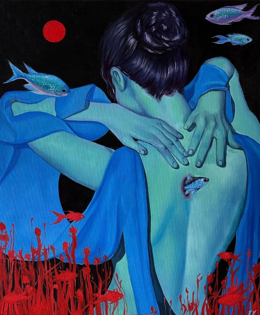 El nacimiento de un nuevo, 60x50cm, óleo sobre lienzo - Art de Ksenia Velikzhanina