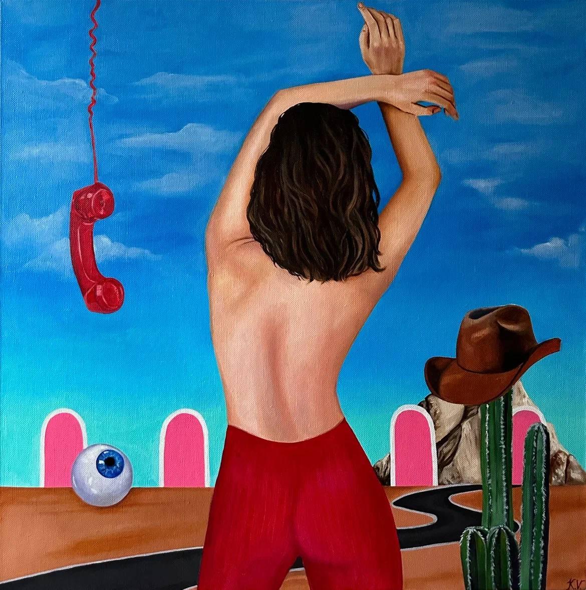 Apriti al mondo, 100x100 cm, olio su tela - Painting di Ksenia Velikzhanina