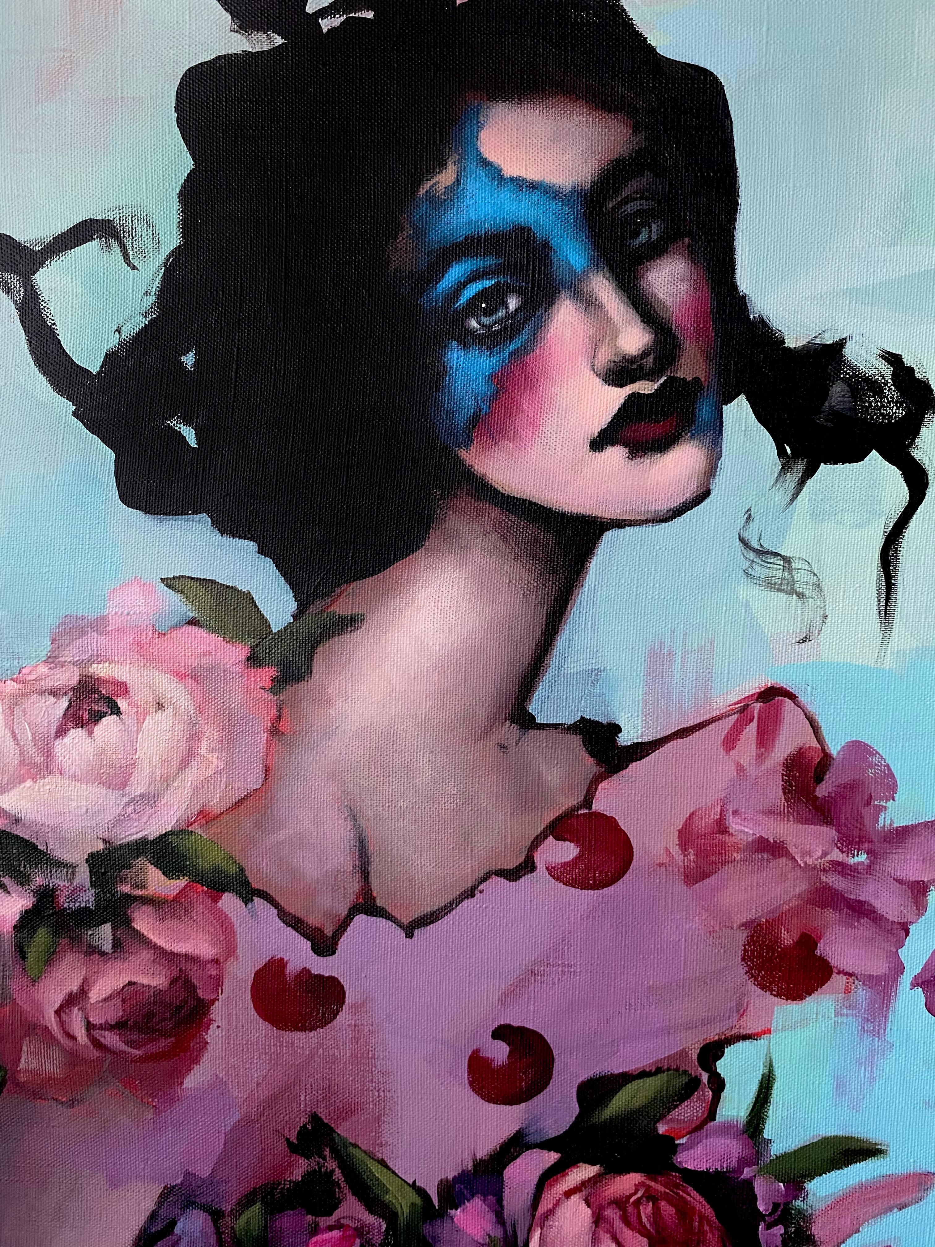 Last evening of flowery promises, 80x60cm, acrylic, canvas For Sale 2