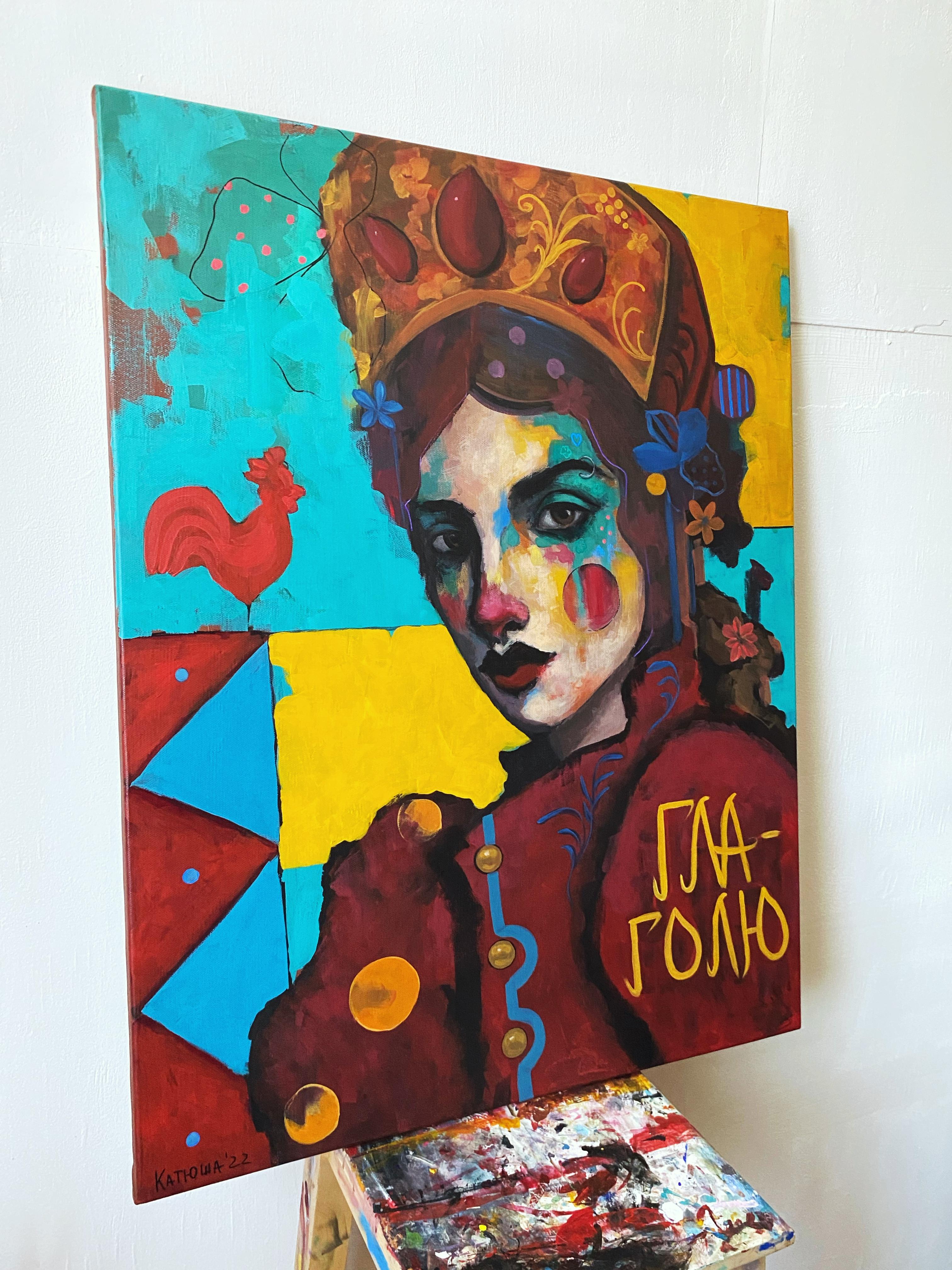 OLGA, 90x70cm, acrylic, canvas For Sale 2
