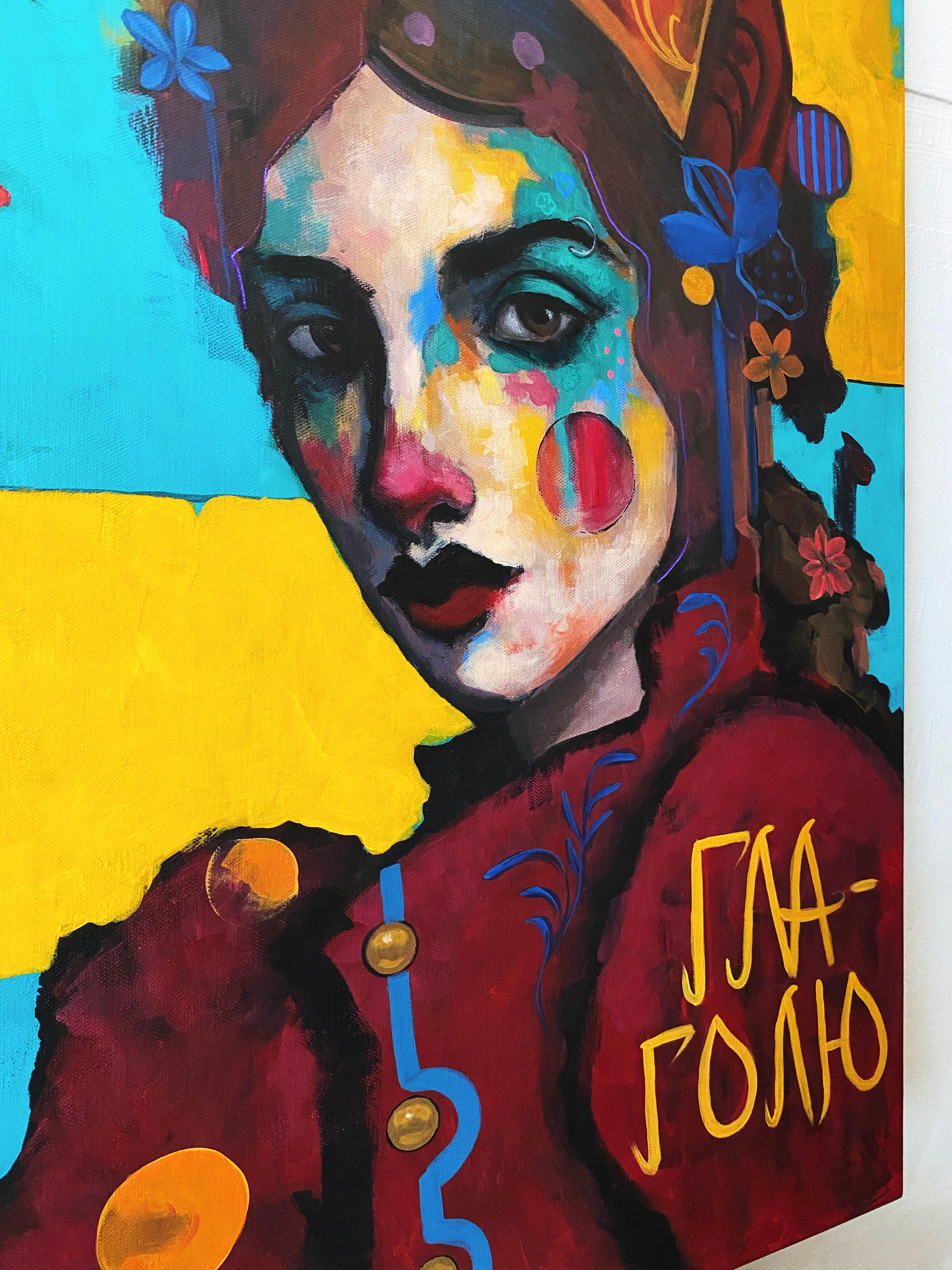 OLGA, 90x70cm, acrylic, canvas For Sale 4