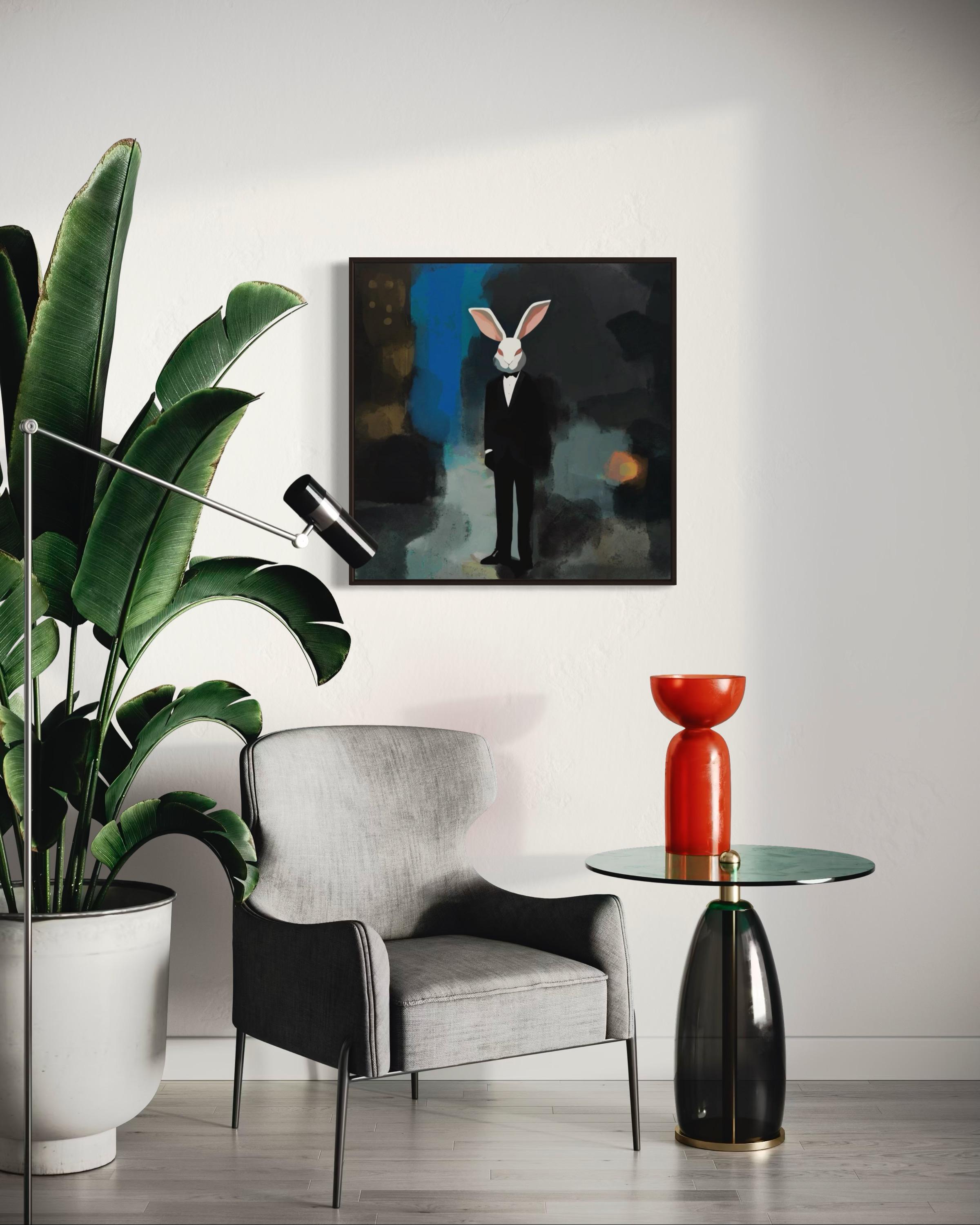 What mask are you wearing? 80x80cm, print on canvas.Edition of 20 pieces - Abstract Expressionist Print by Peter Simakov