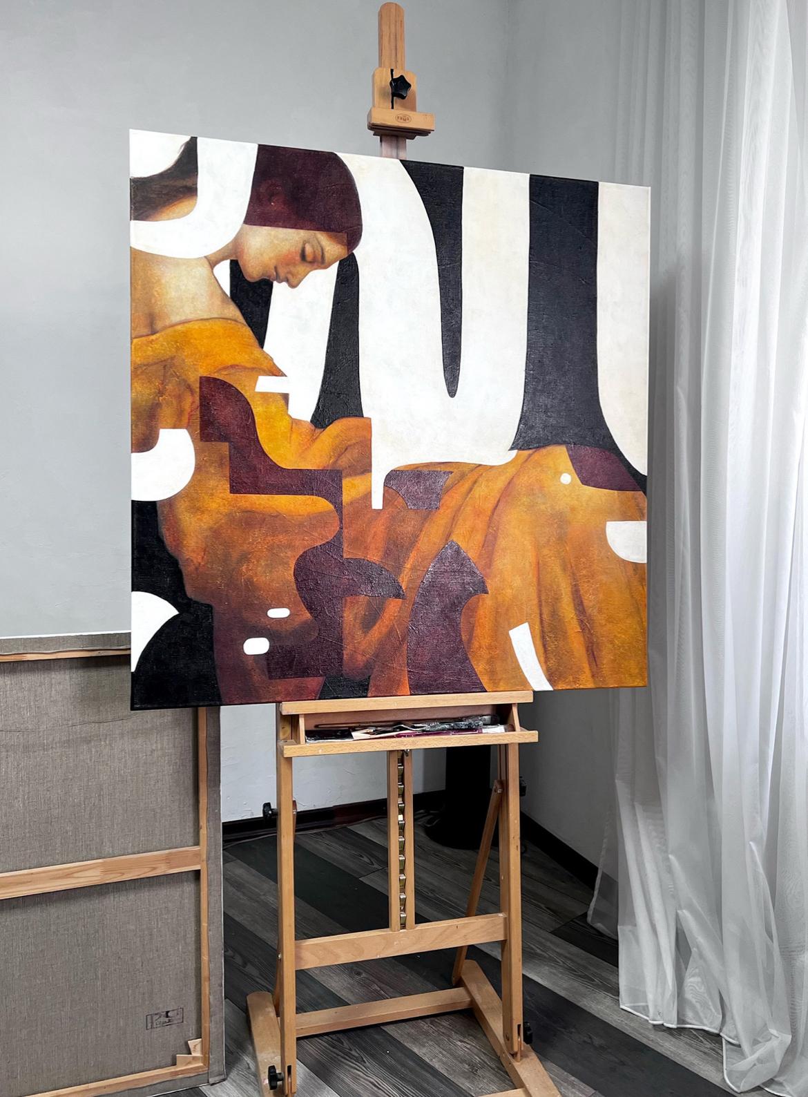 Bliss , 100x100cm, Acryl auf Leinwand im Angebot 1