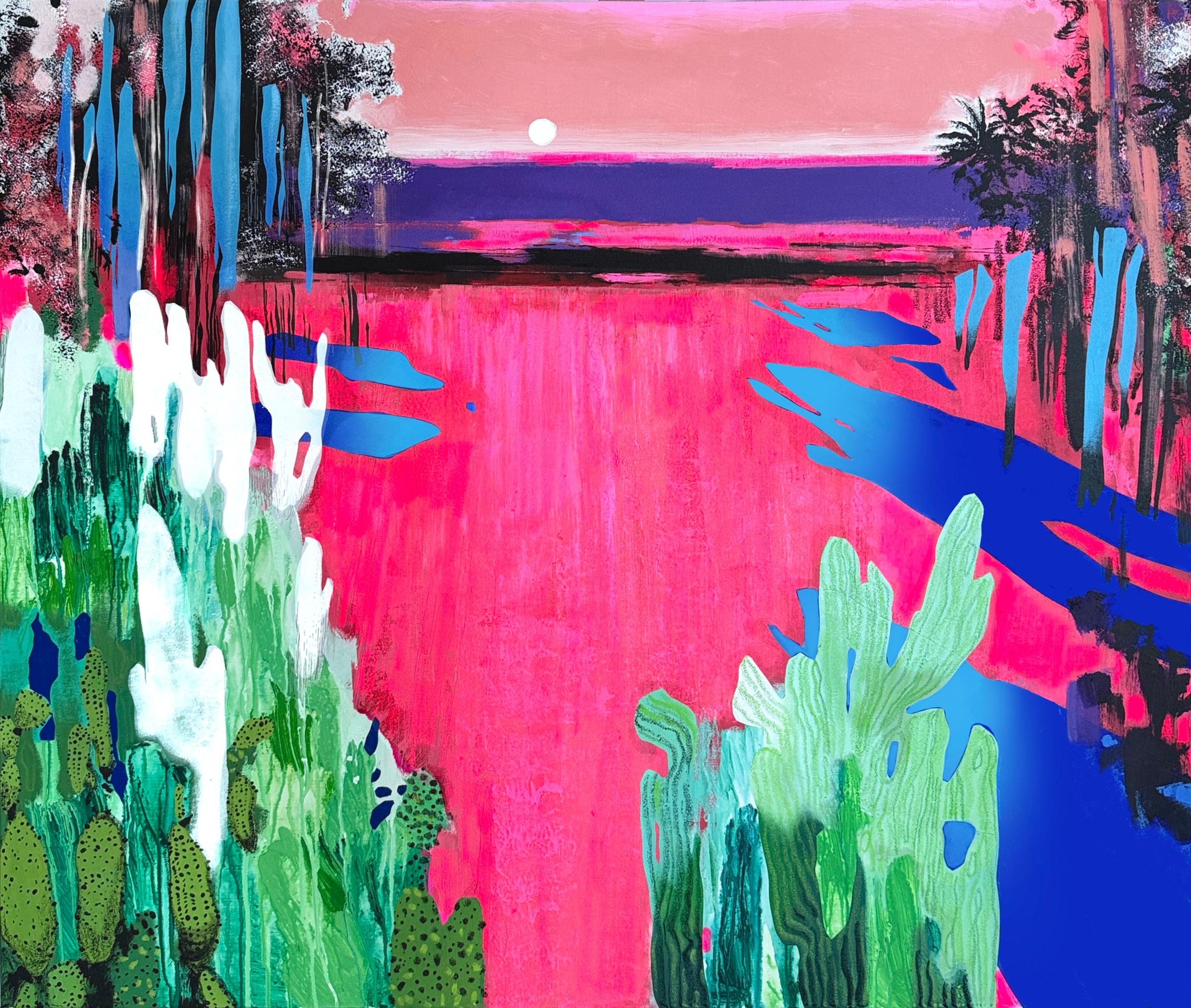 Friday night, 100x120 cm, acrylic, oil, canvas - Art by Elizeveta Pugacheva