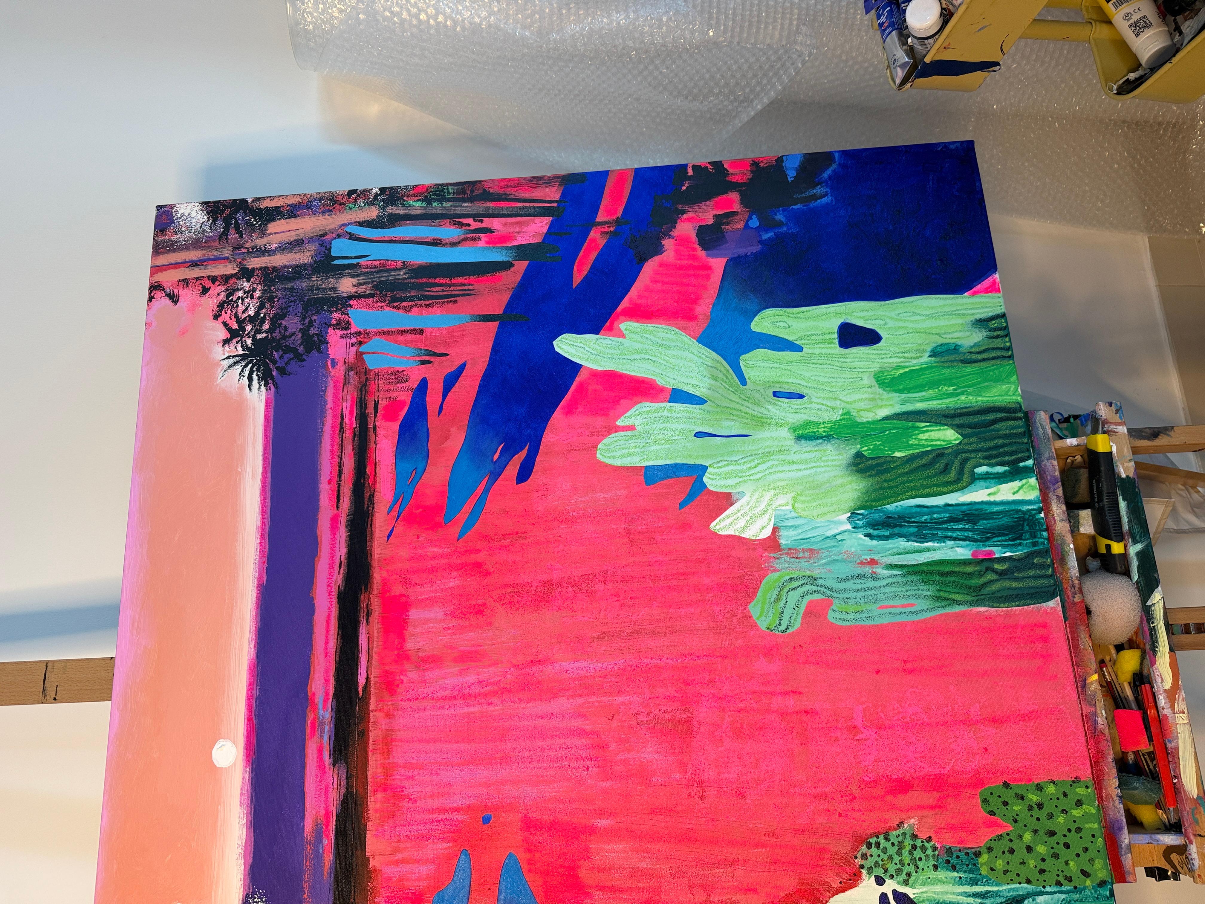 Friday night, 100x120 cm, acrylic, oil, canvas - Contemporary Art by Elizeveta Pugacheva