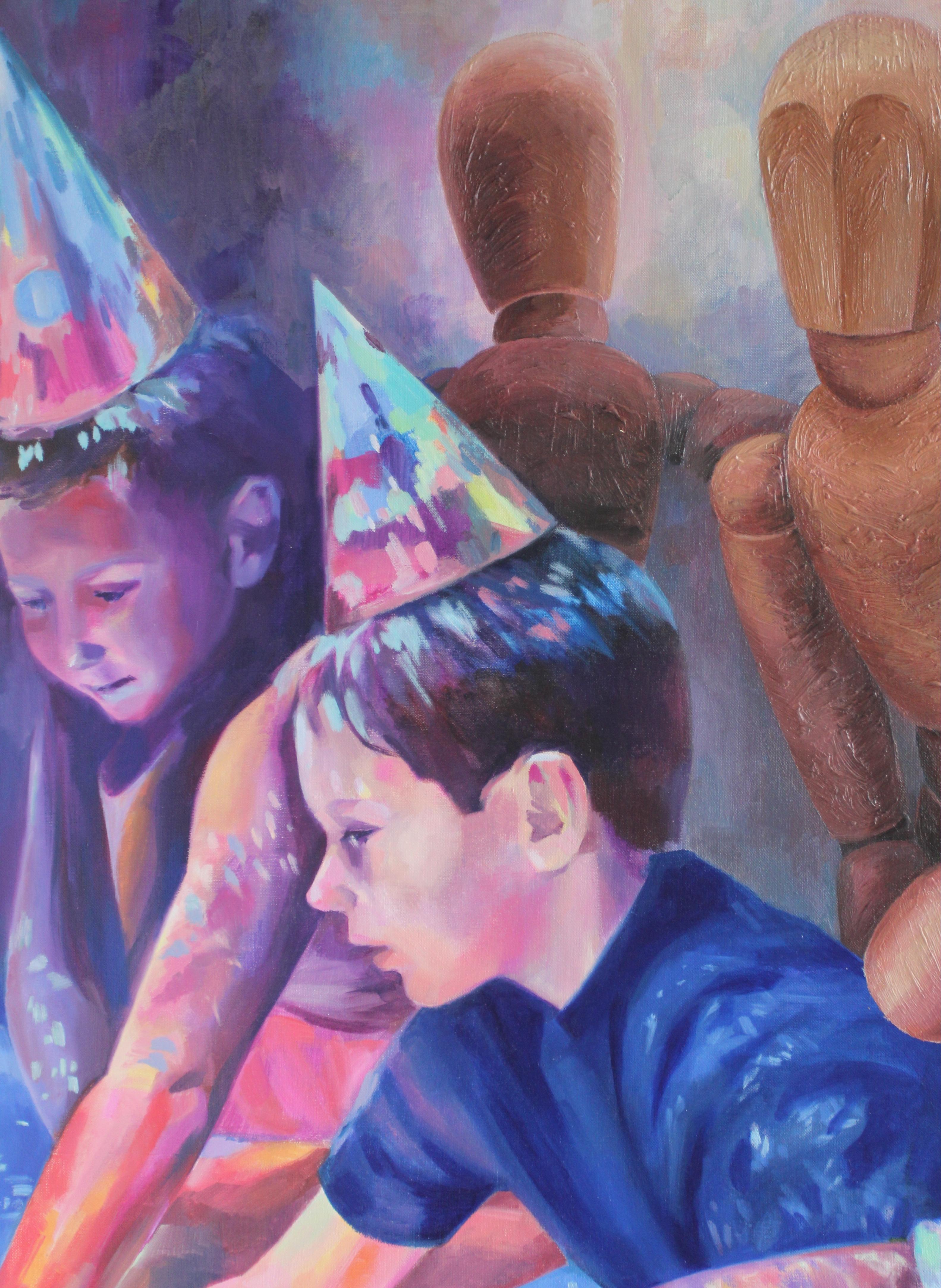 At a party, 110x100cm, oil on canvas - Contemporary Art by Irina Aleksandrova