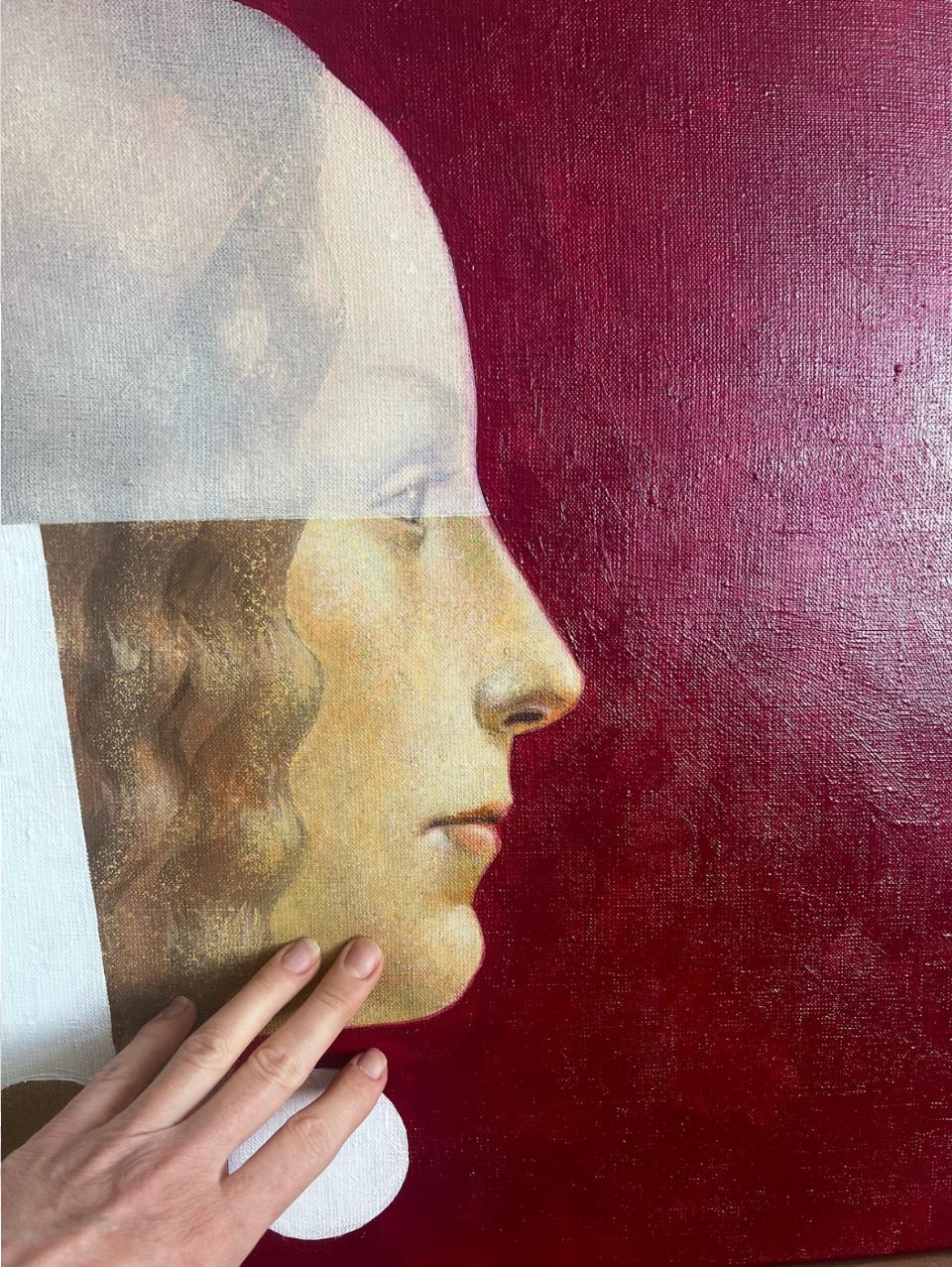 Aphrodite. 50x70cm, acrylique sur toile - Abstrait Painting par Olga Rikun
