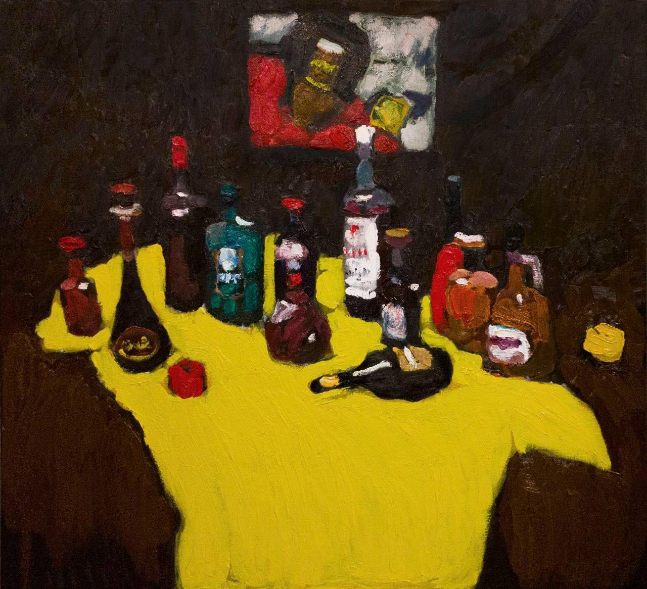 Butter und Knabbereien, 110х120 cm, Öl auf Leinwand – Art von Petr Petyaev