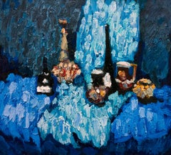 Blue still life, 90x100 cm, oil on canvas