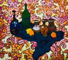 Still life with orange ornaments., 80x90 cm, oil on canvas
