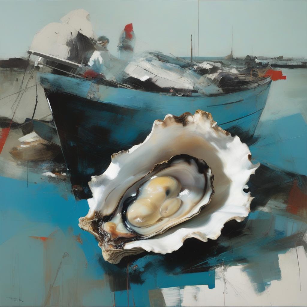 Ostriche, 80х80cm, stampa su tela.Edizione di 20 pezzi - Art di Peter Simakov