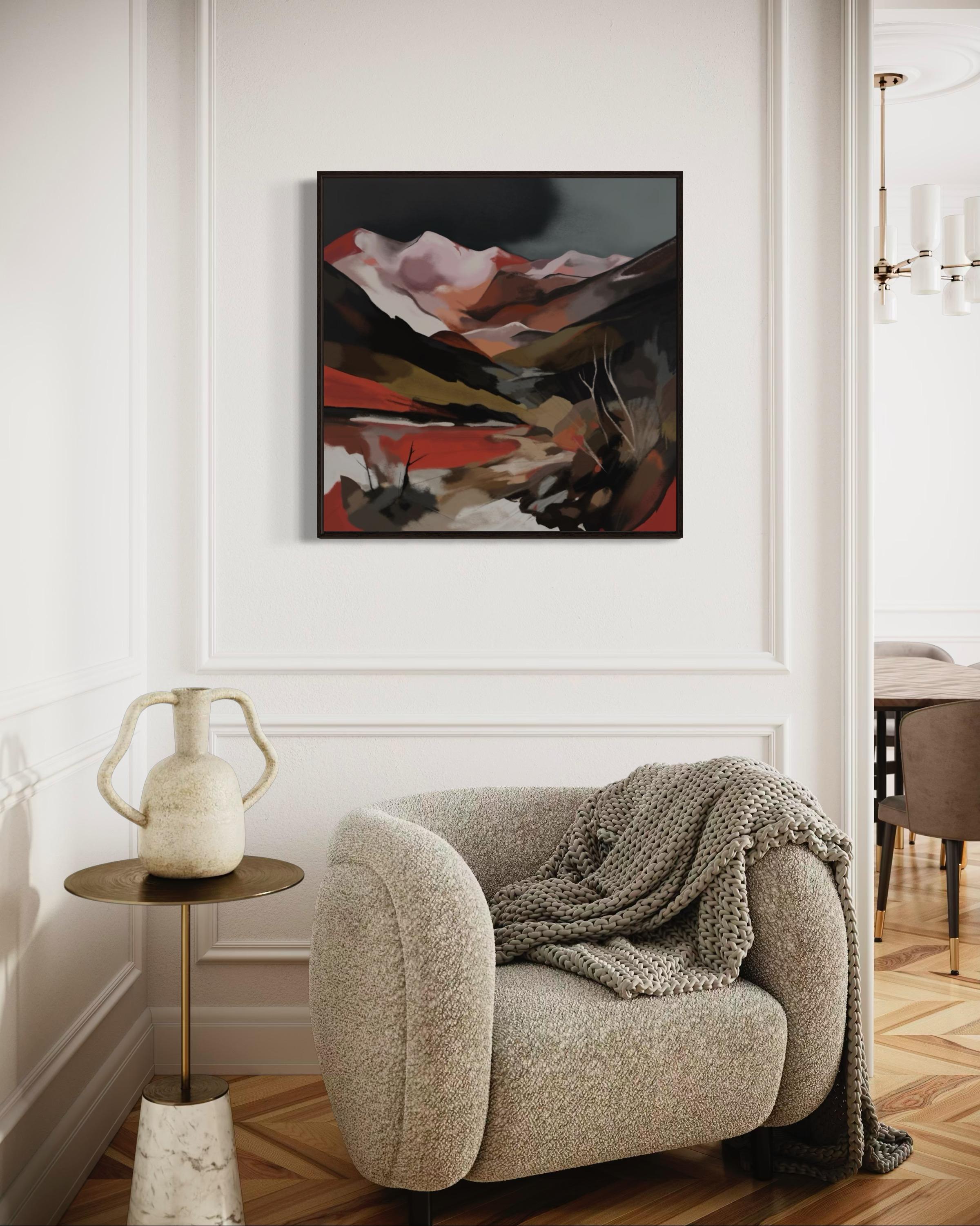 Tramonto in montagna, 80x80cm, stampa su tela.Edizione di 20 pezzi in vendita 1
