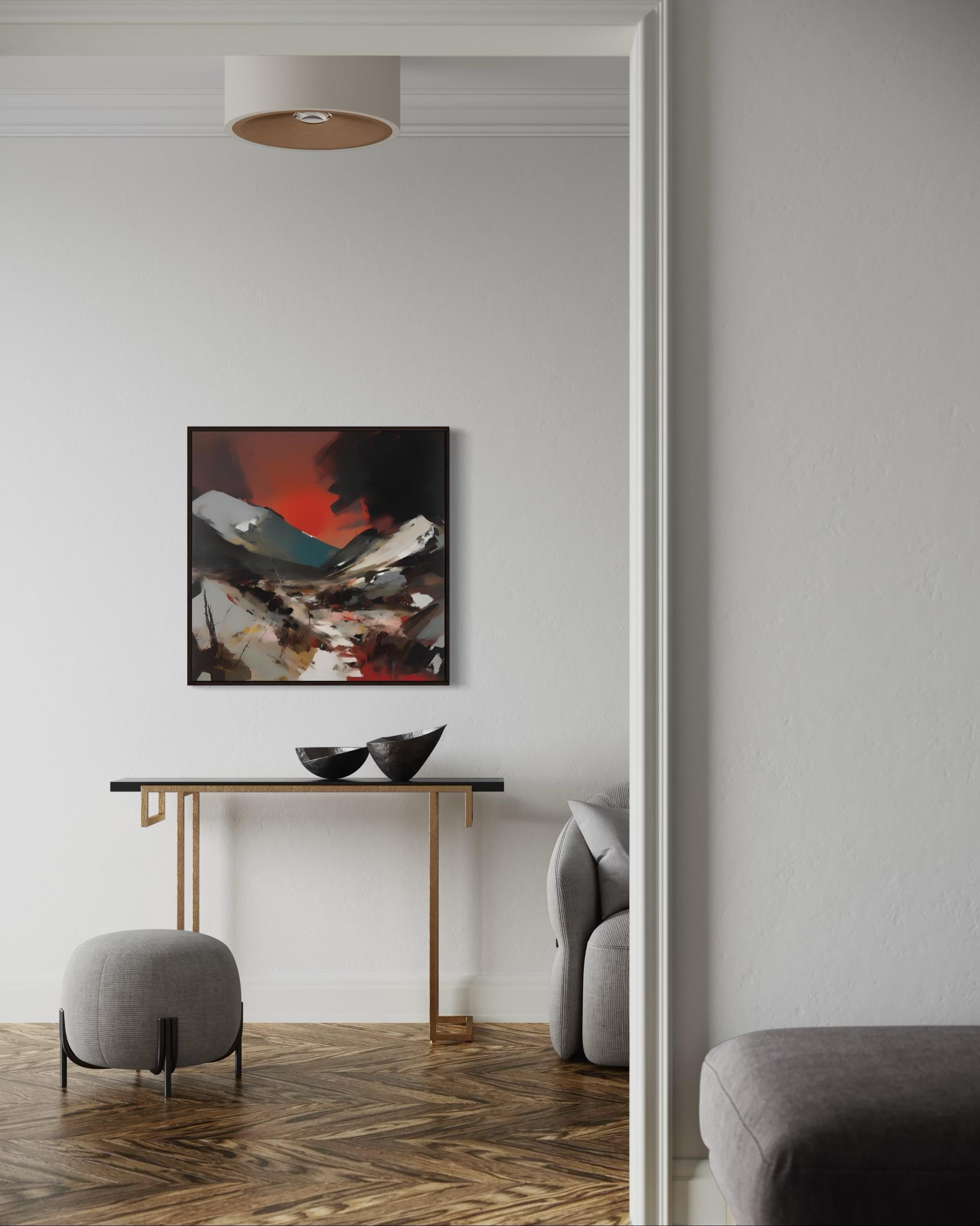 Tramonto in montagna, 80x80cm, stampa su tela.Edizione di 20 pezzi in vendita 2
