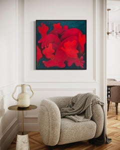In flowers, 89x80cm, oil on canvas