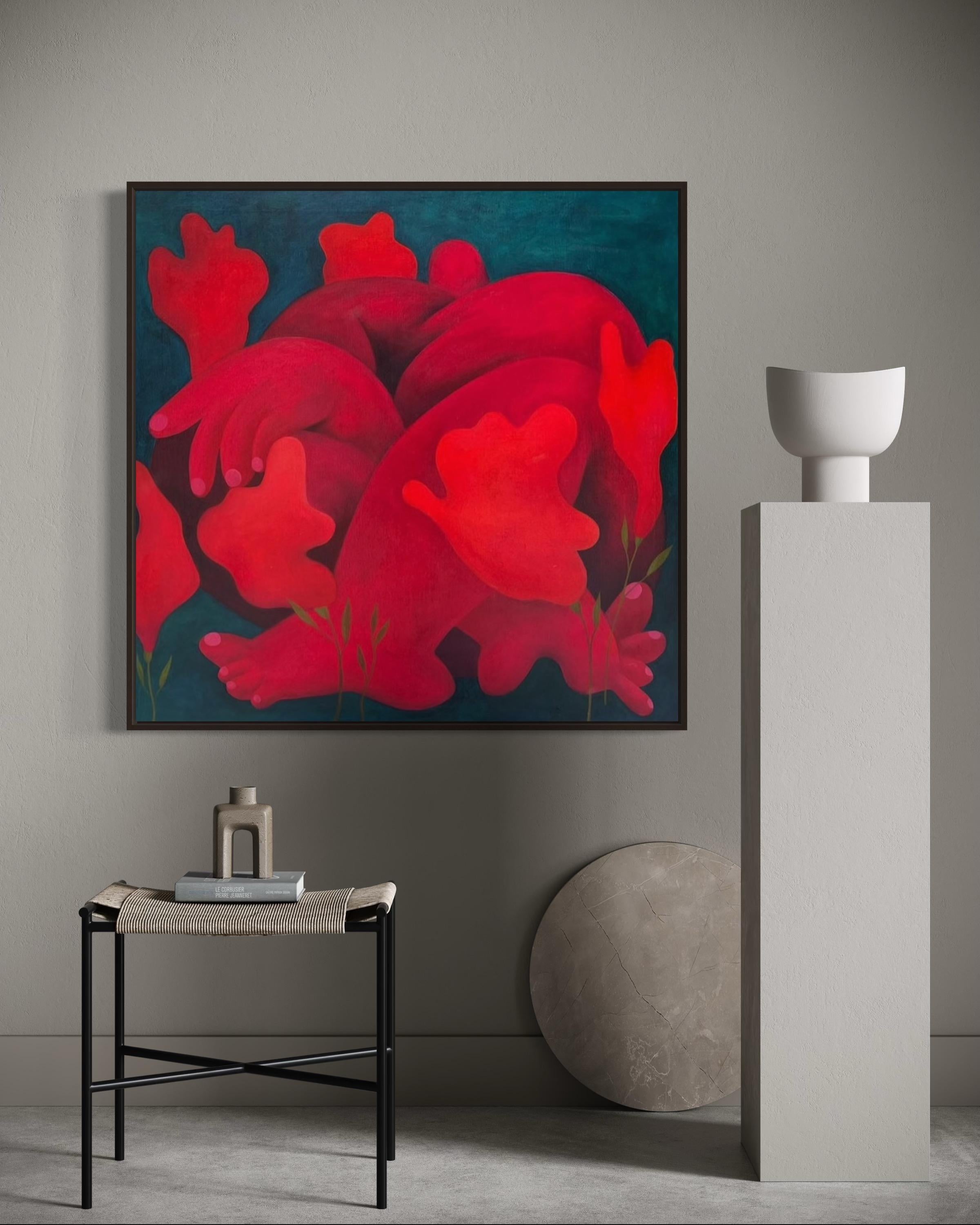 In Flowers, 89x80cm, huile sur toile en vente 6