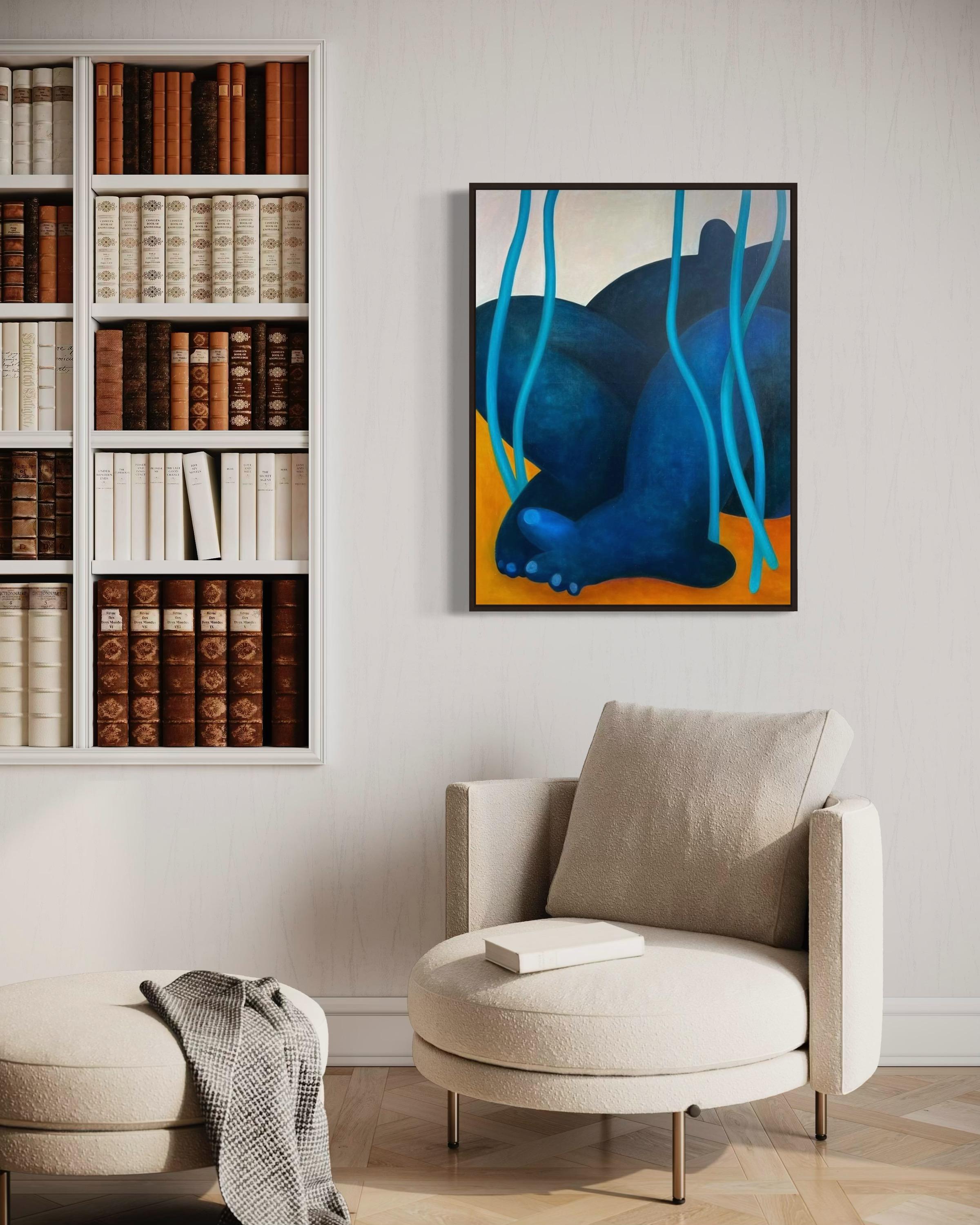 En bas, 91 x 70 cm, huile sur toile
L'œuvre est vendue sans cadre.