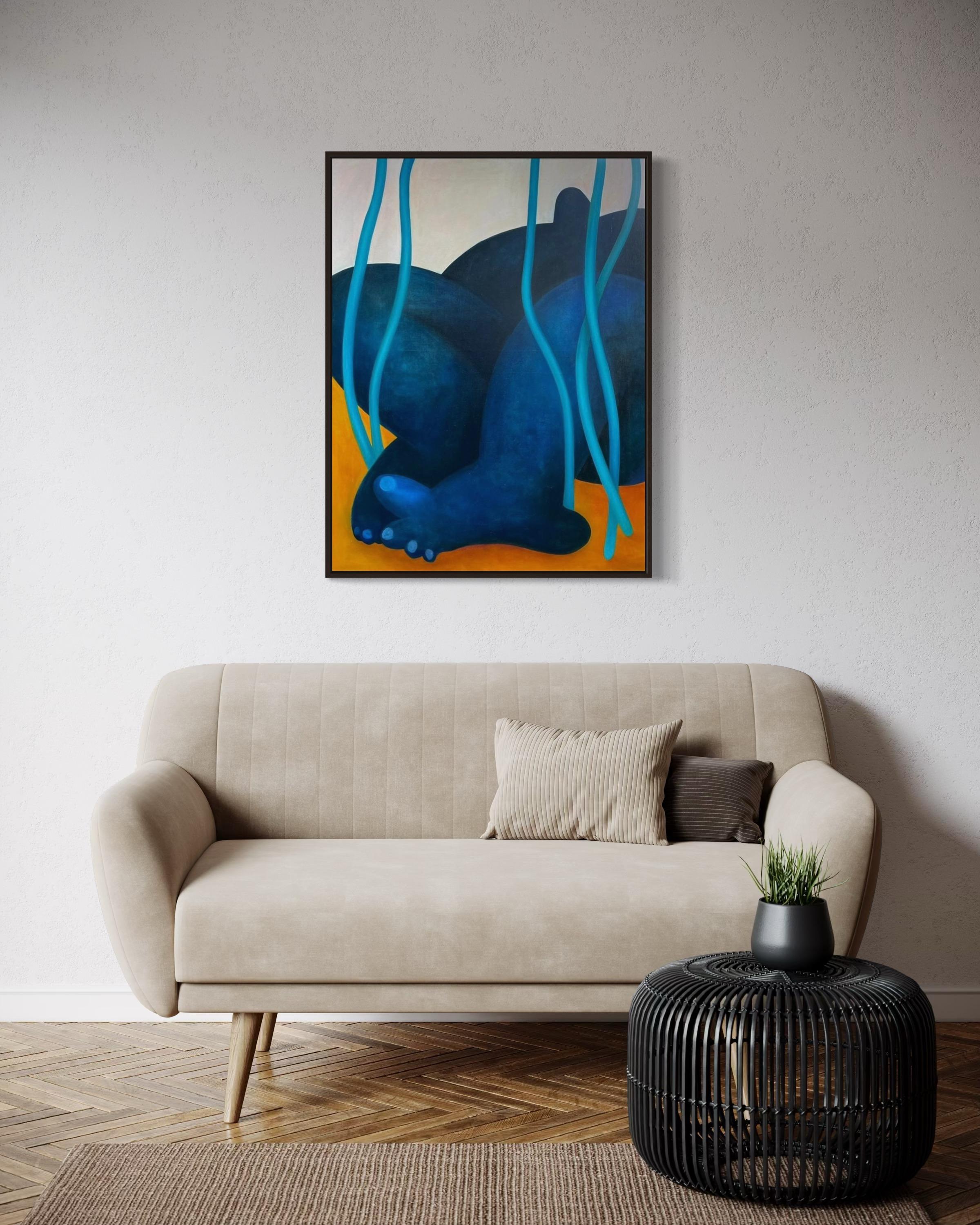 En bas, 91 x 70 cm, huile sur toile en vente 2
