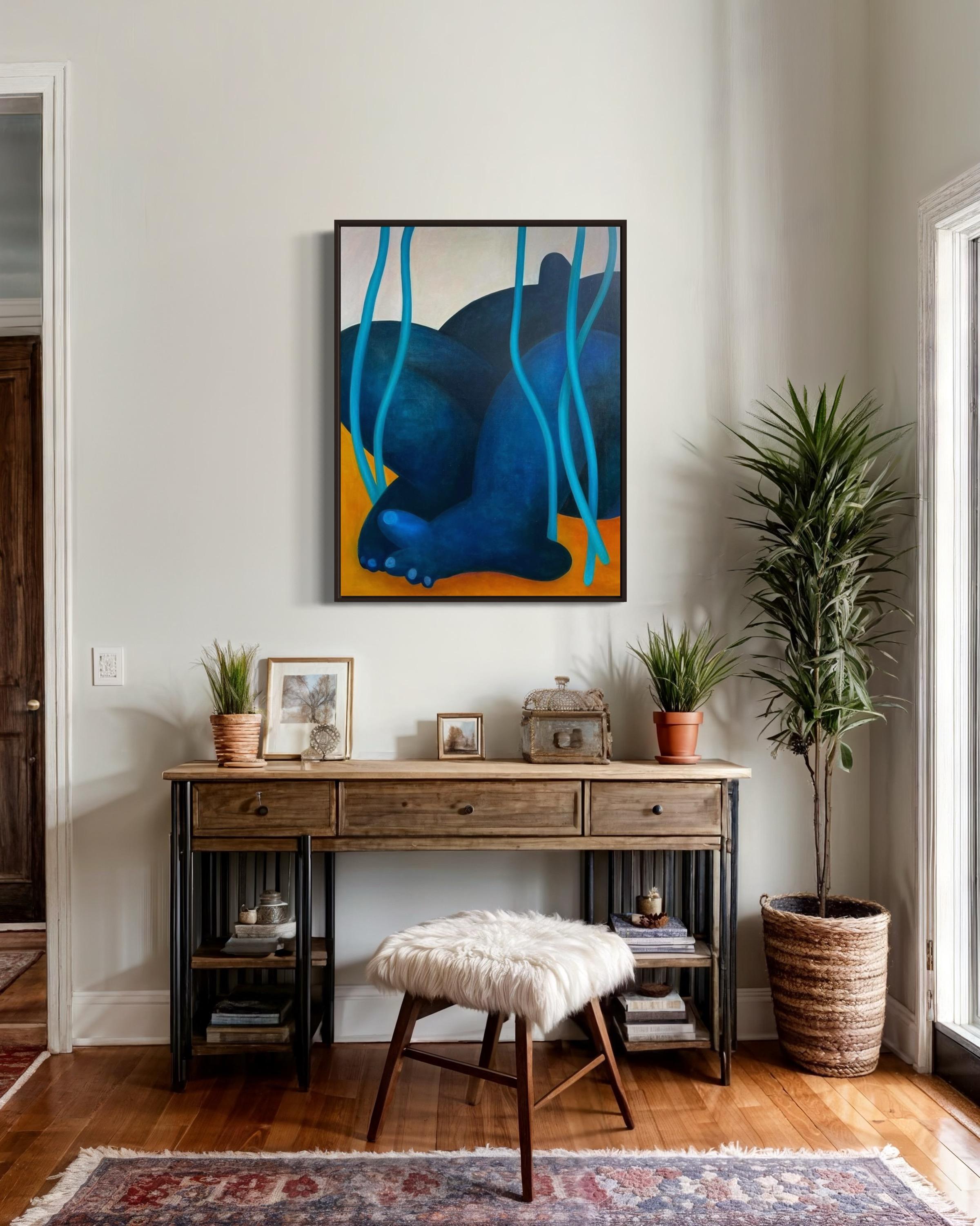 En bas, 91 x 70 cm, huile sur toile en vente 3