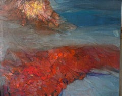 Paysage de montagne, 100x110cm, huile sur toile