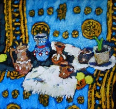 Blauer Krug, 94x100 cm, Öl auf Leinwand
