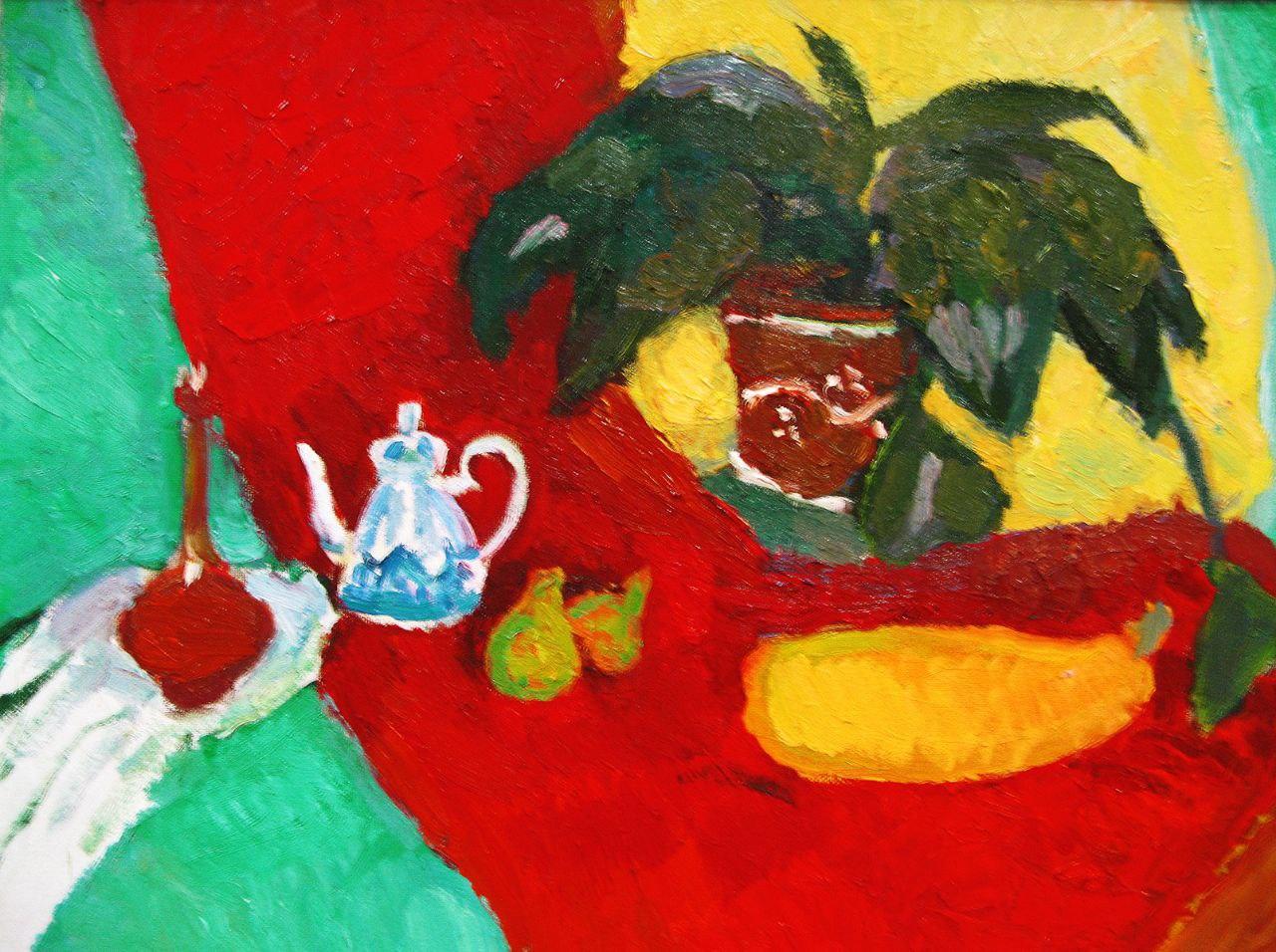 Stilleben, 70x90 cm, Öl auf Leinwand – Art von Petr Petyaev