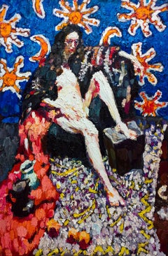 Göttin Nuss, 150x100 cm, Öl auf Leinwand