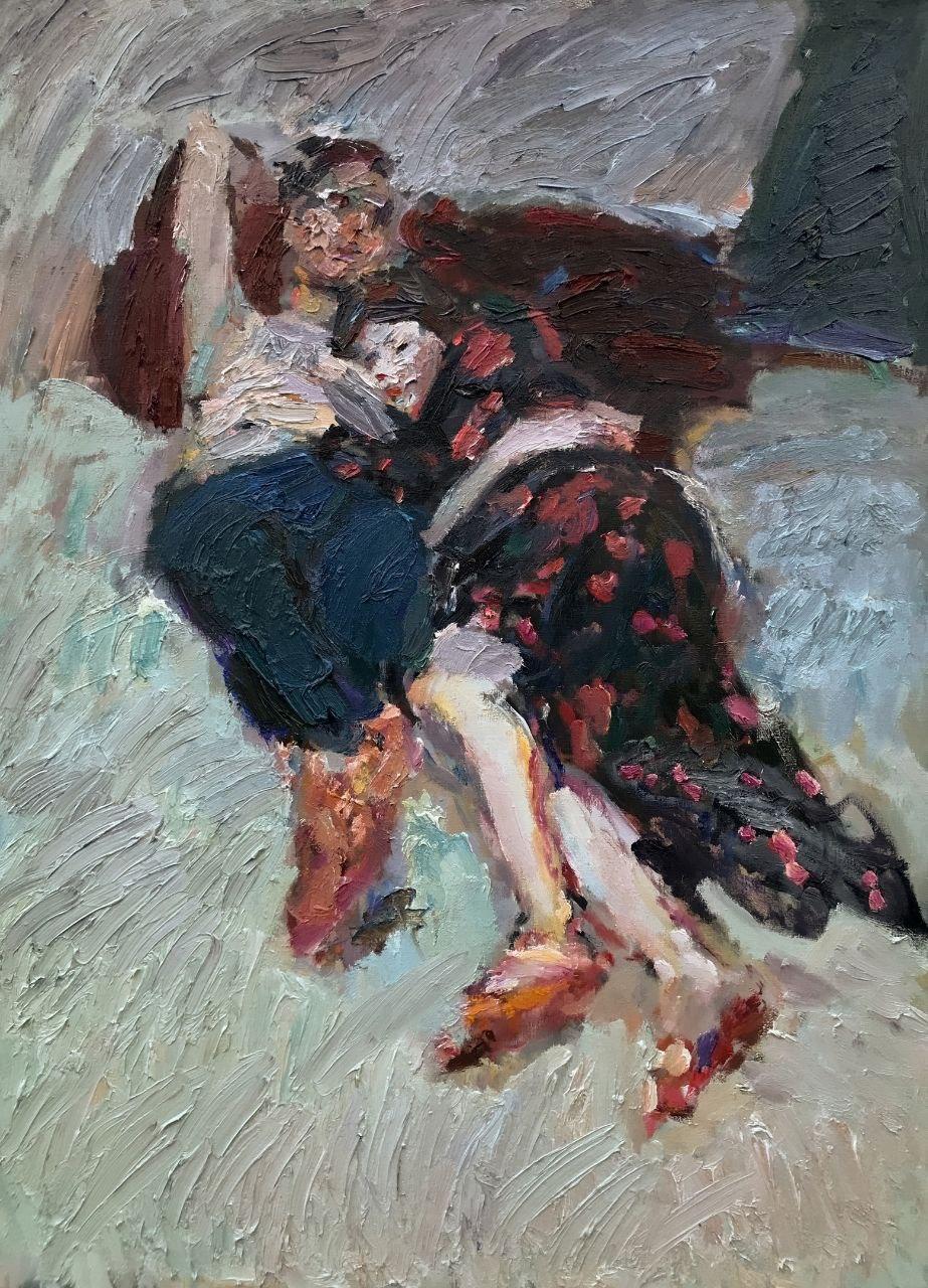 Zwei, 150x110 cm, Öl auf Leinwand – Art von Petr Petyaev