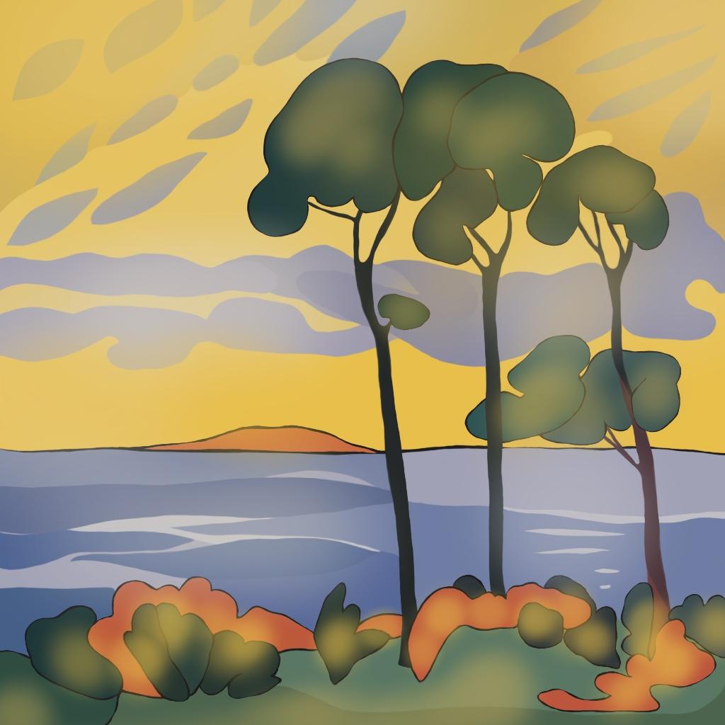 Seascape , 70x70cm, impression sur toile, édition 20 pcs. - Art de Nina Tsoriti
