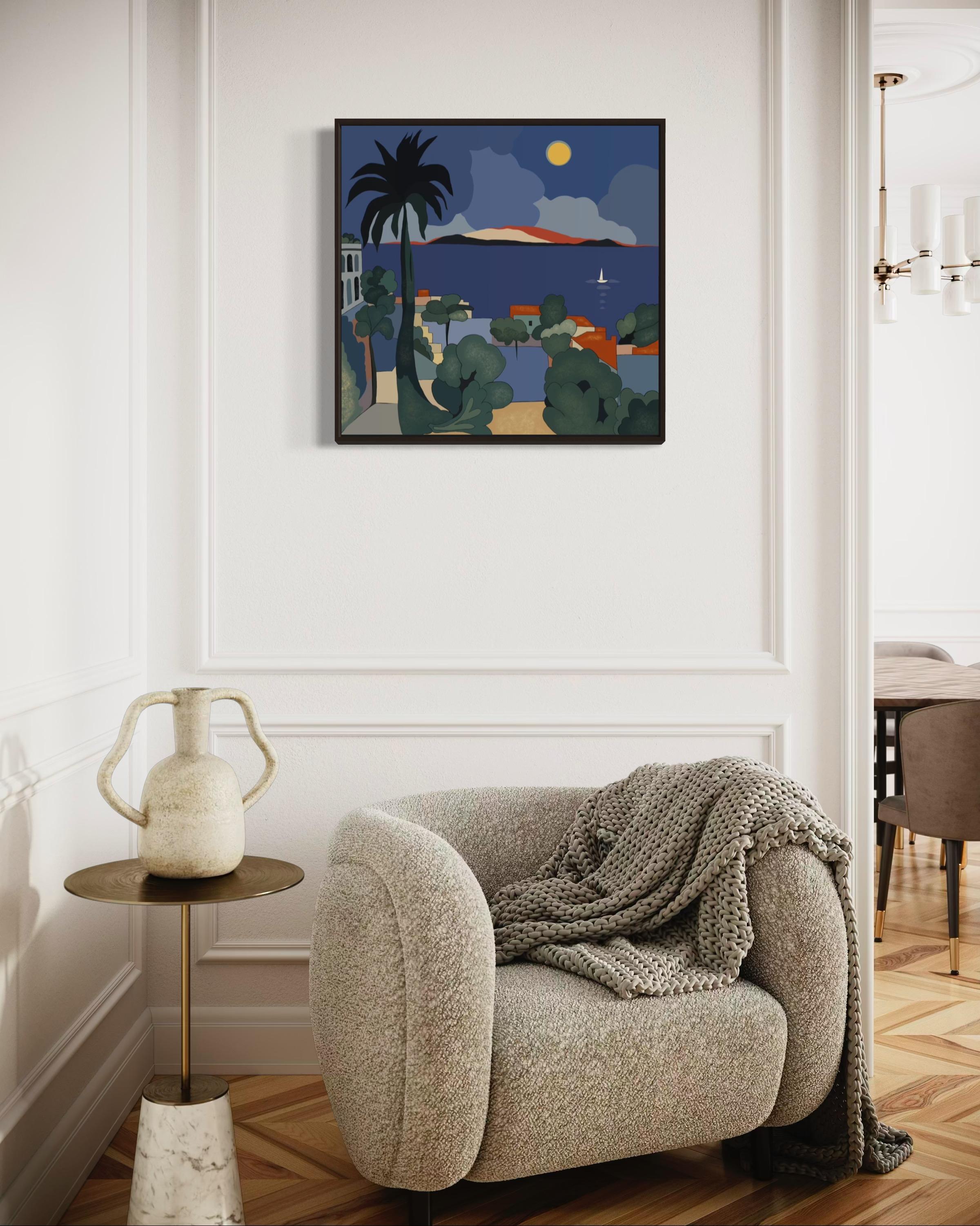 Seascape , 70x70cm, print on canvas.Edition 20 pcs. - Print by Nina Tsoriti
