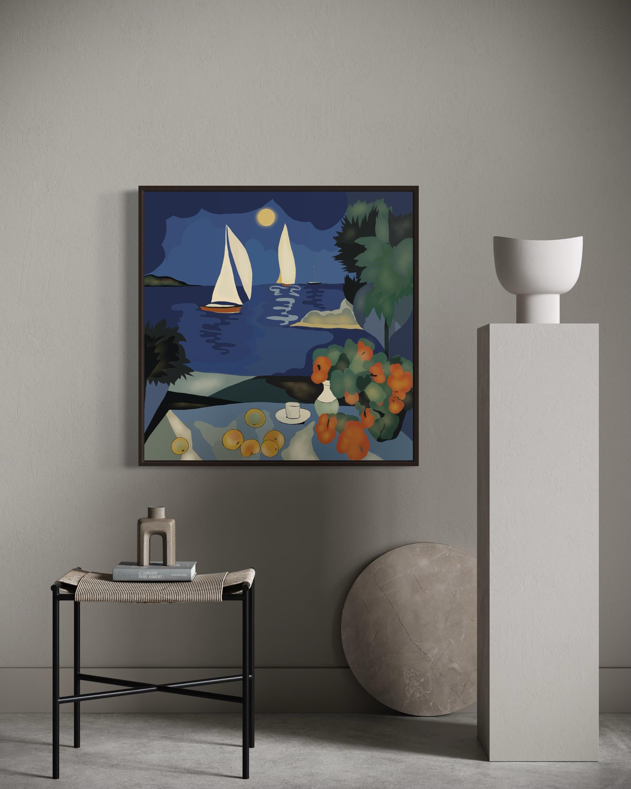 Seascape , 70x70cm, impression sur toile, édition 20 pcs. - Pop Art Art par Nina Tsoriti