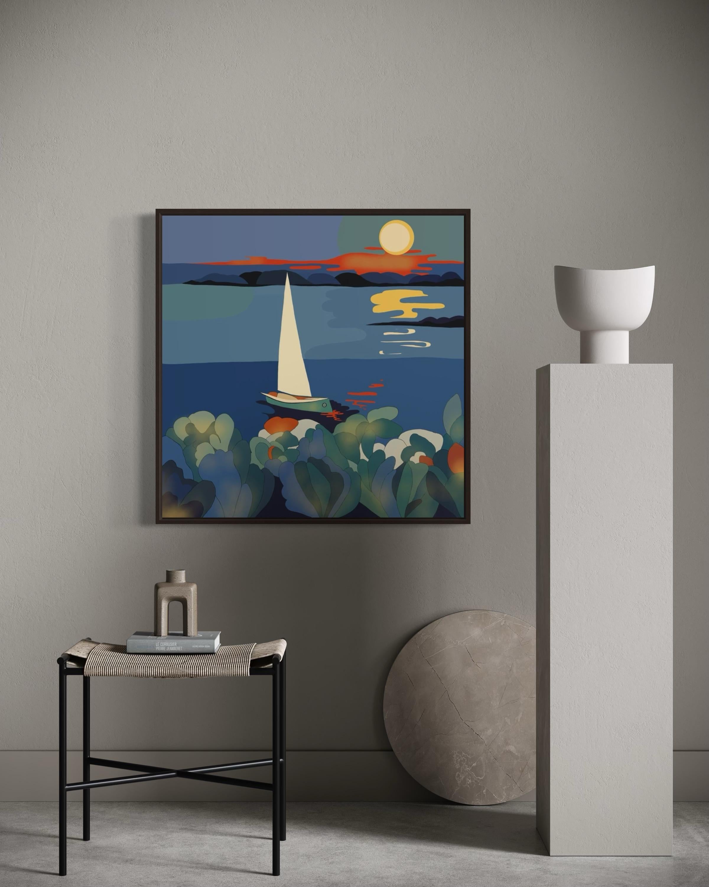 Seascape , 70x70cm, print on canvas.Edition 20 pcs. - Print by Nina Tsoriti