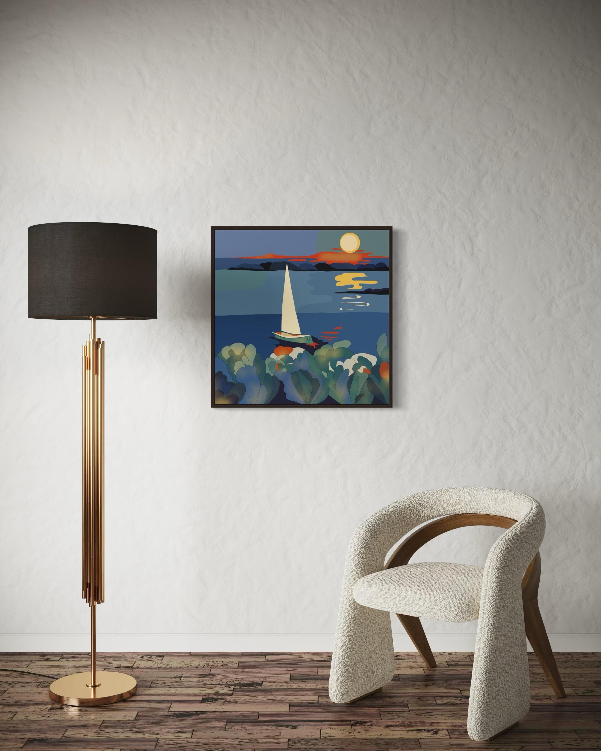 Seascape , 70x70cm, print on canvas.Edition 20 pcs. - Pop Art Print by Nina Tsoriti