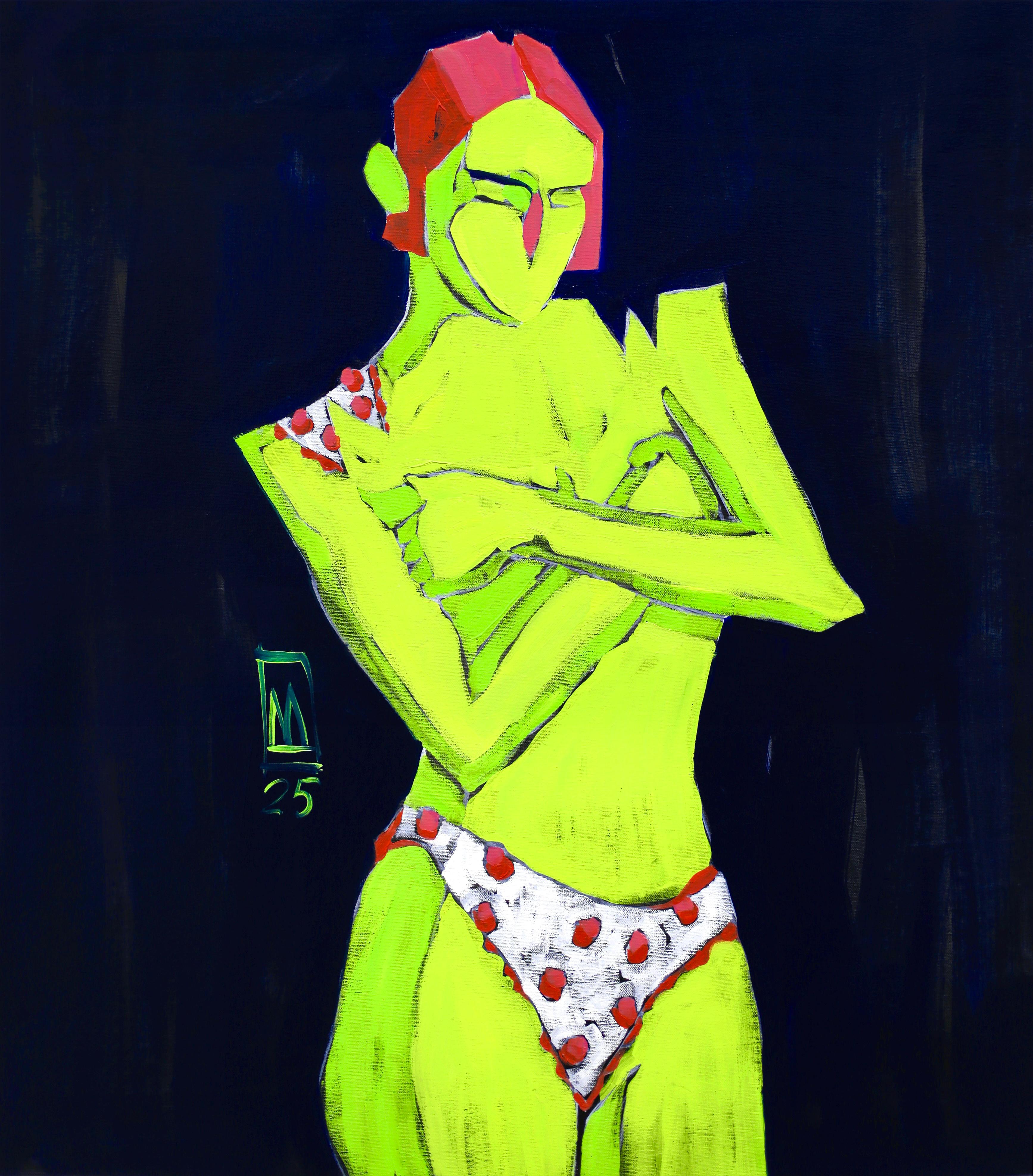 Anastasiia Danilenko Figurative Painting - moonlight, 80x70cm, oil on canvas